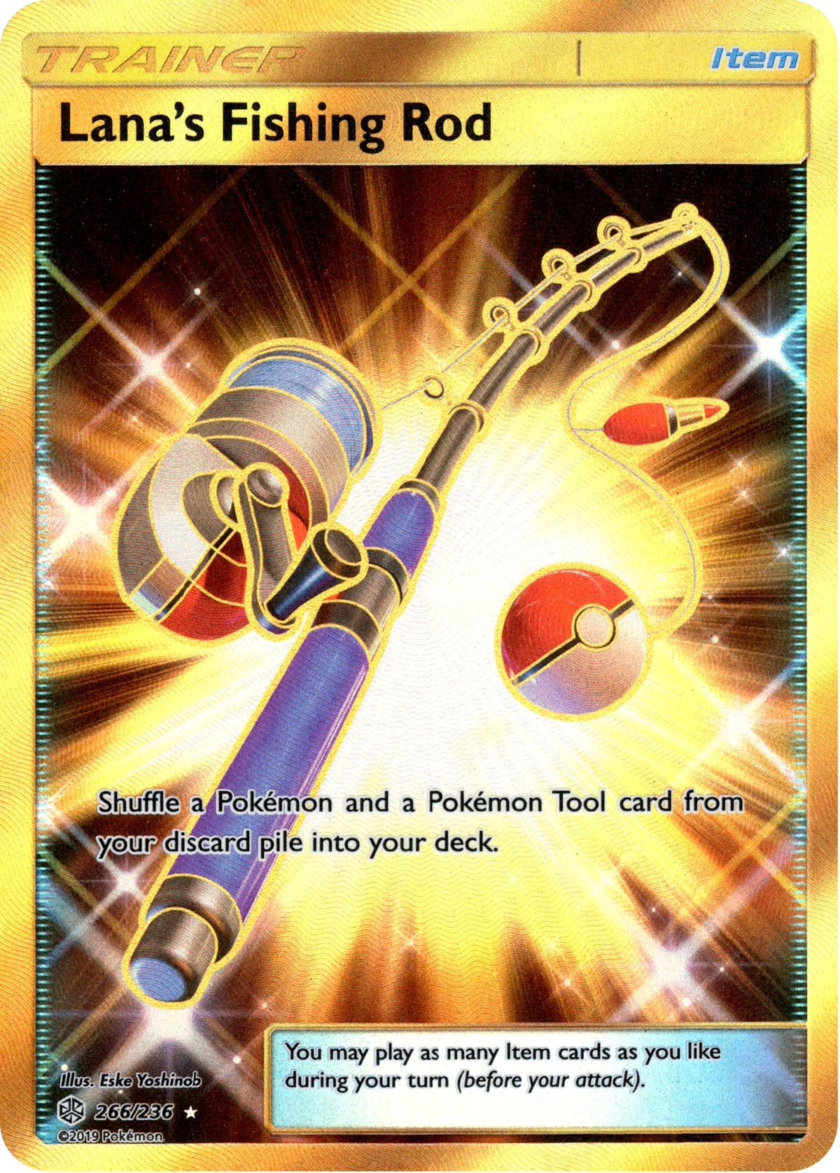 Lana's Fishing Rod Secret Rare - 266/236 - Cosmic Eclipse - Holo - Card Cavern