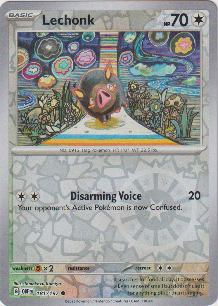 lechonk pokemon cards Lechonk - 181/197 - Obsidian Flames