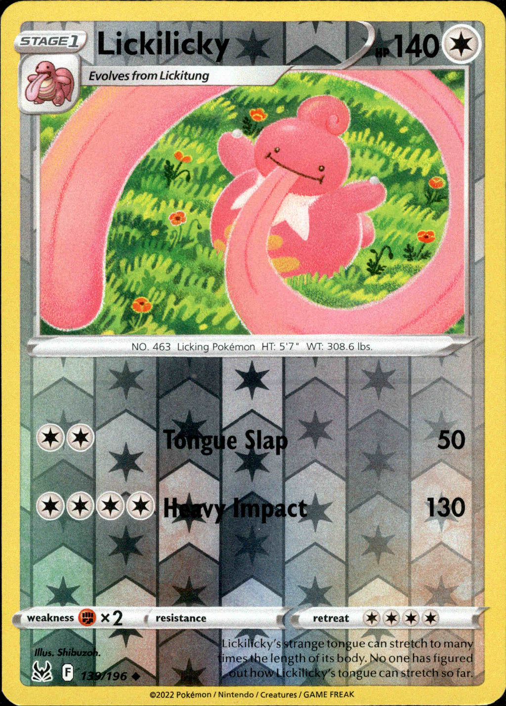 Lickilicky - 139/196 - Lost Origin - Reverse Holo Card Cavern Trading Cards, LLC Lickilicky - 139/196 - Lost Origin - Reverse Holo Card Cavern Trading Cards, LLC