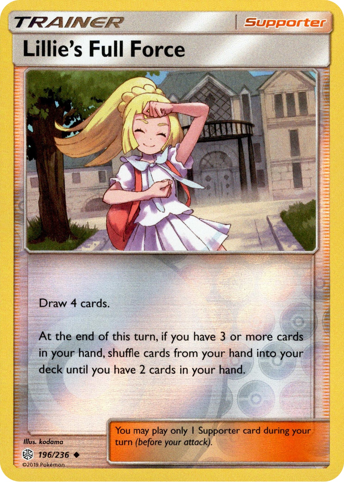 Lillie's Full Force - 196/236 - Cosmic Eclipse - Reverse Holo - Card Cavern