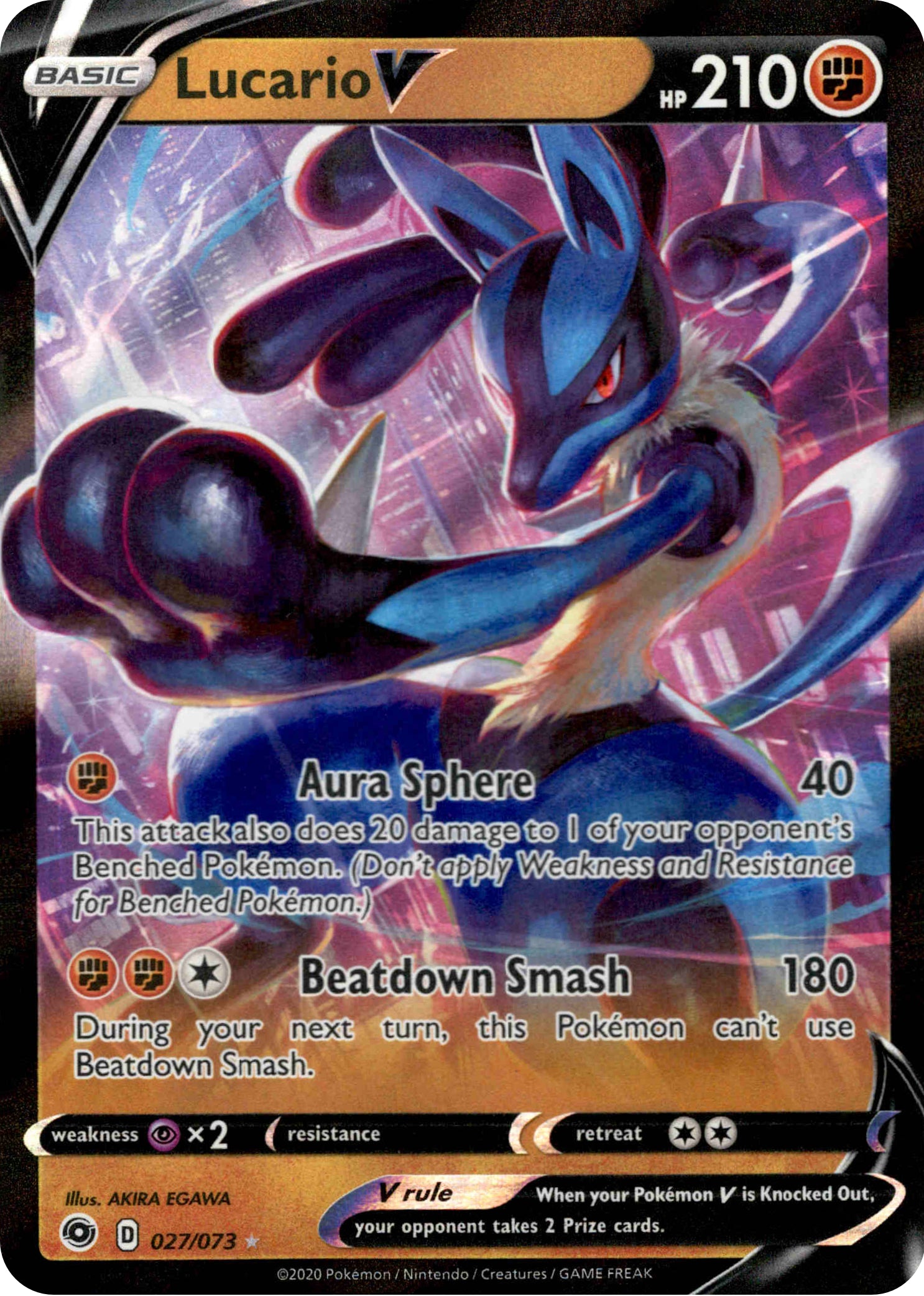 Lucario V - 27/73 - Champion's Path - Holo - Card Cavern