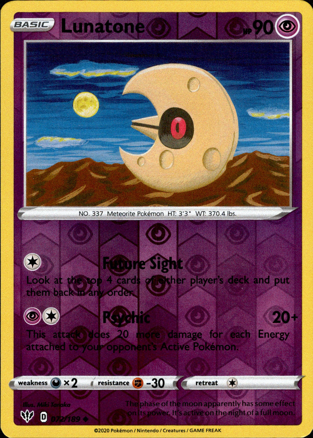Lunatone - 72/189 - Darkness Ablaze