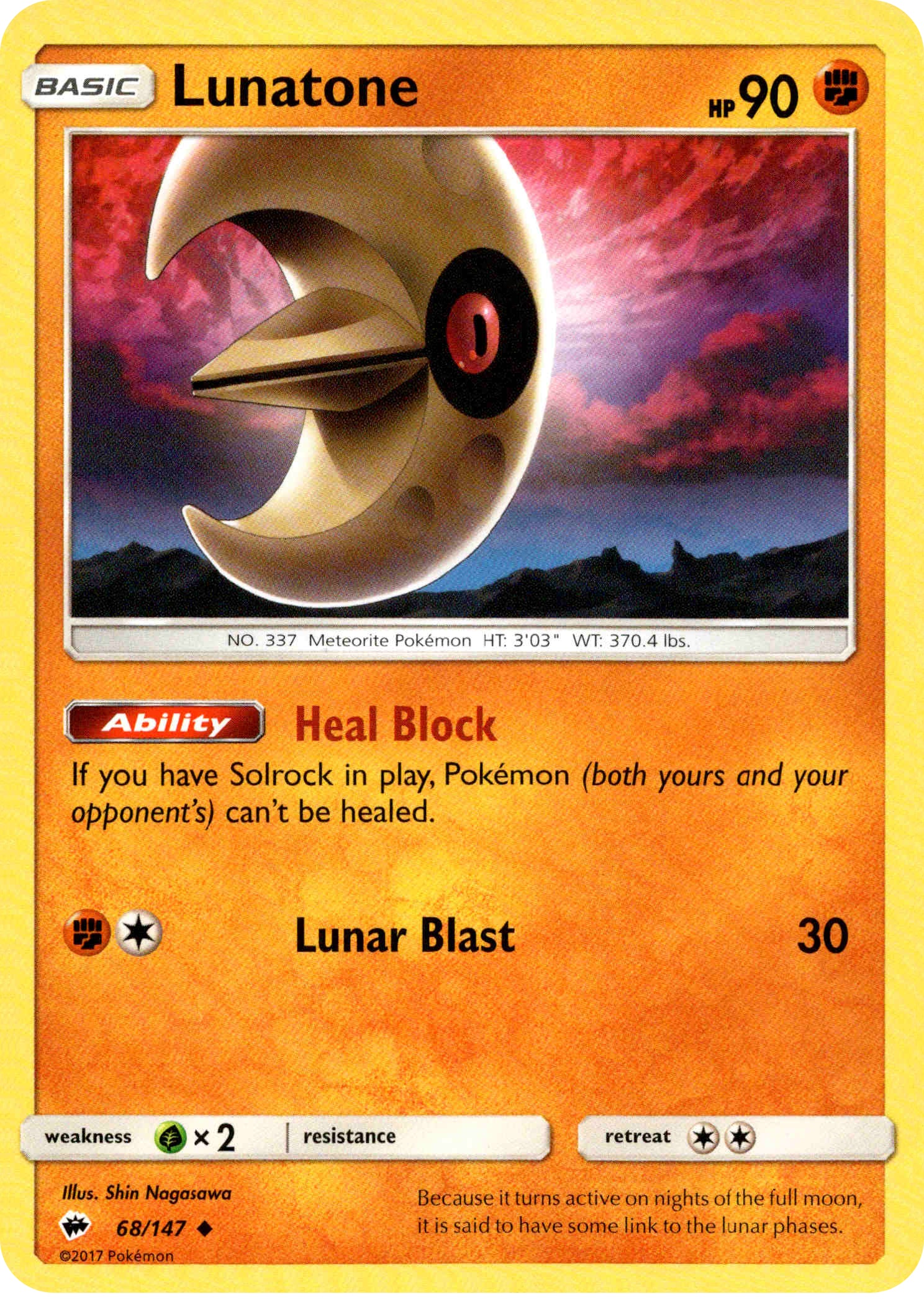 Lunatone - 68/147 - Burning Shadows - Card Cavern