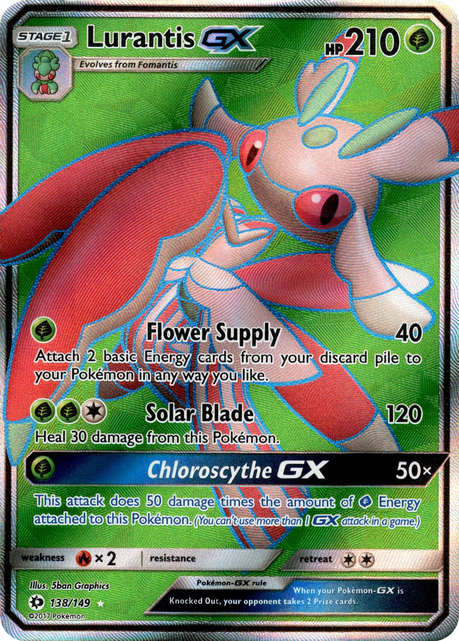 Lurantis GX Full Art - 138/149 - Sun & Moon - Holo - Card Cavern
