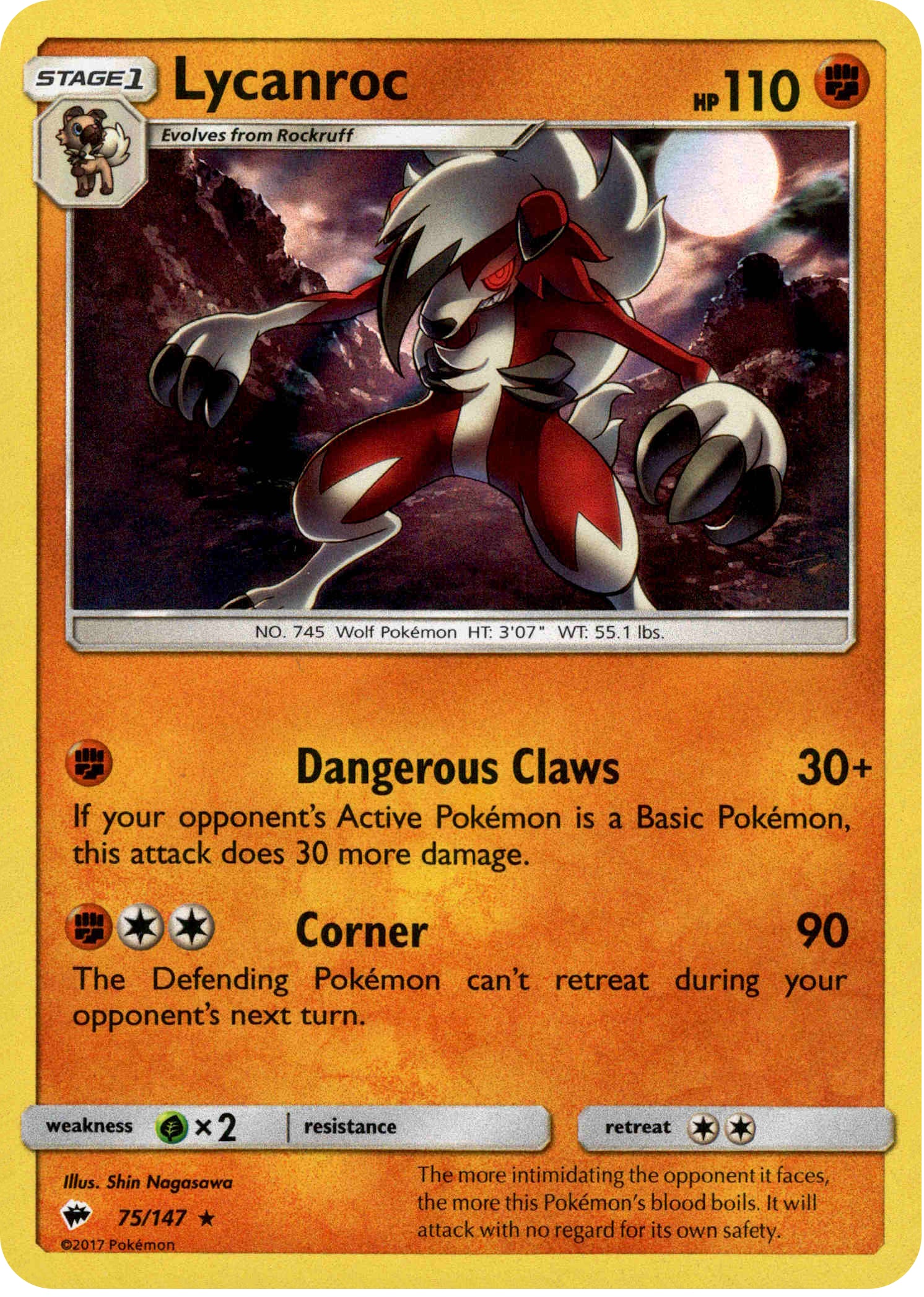Lycanroc - 75/147 - Burning Shadows - Holo - Card Cavern