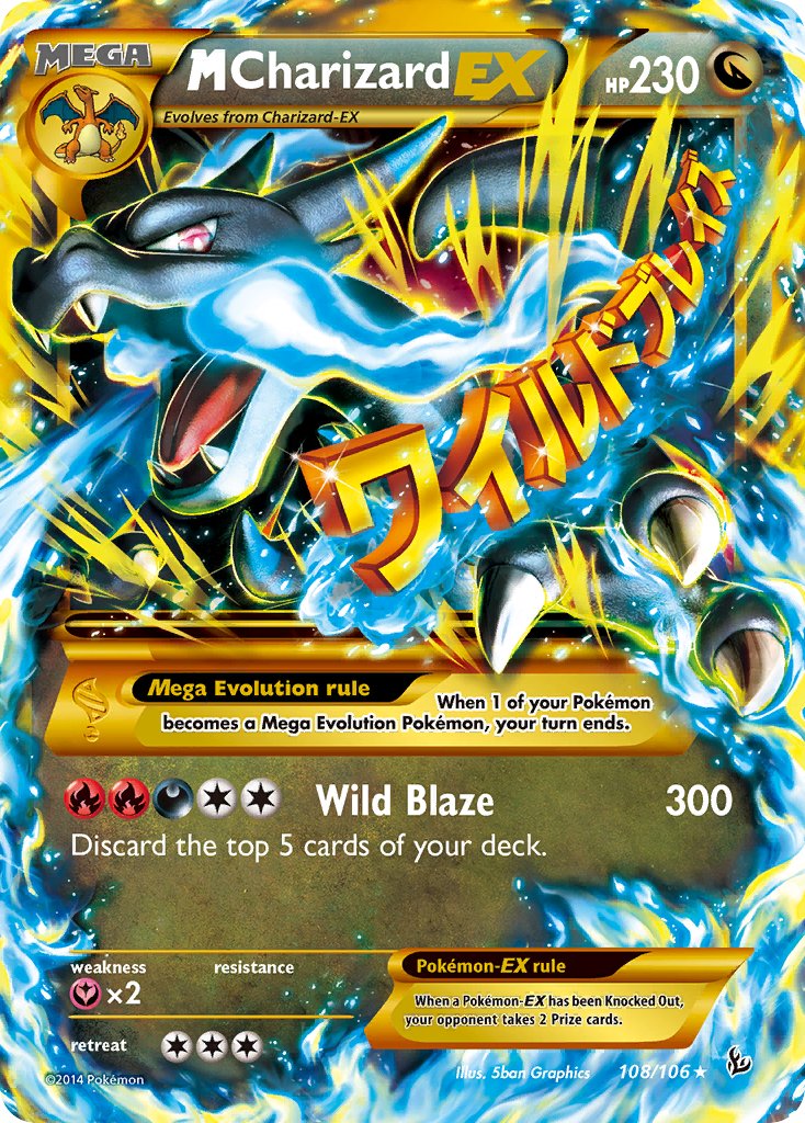 M Charizard EX Secret Rare - 108/106 - Flashfire - Holo - Card Cavern