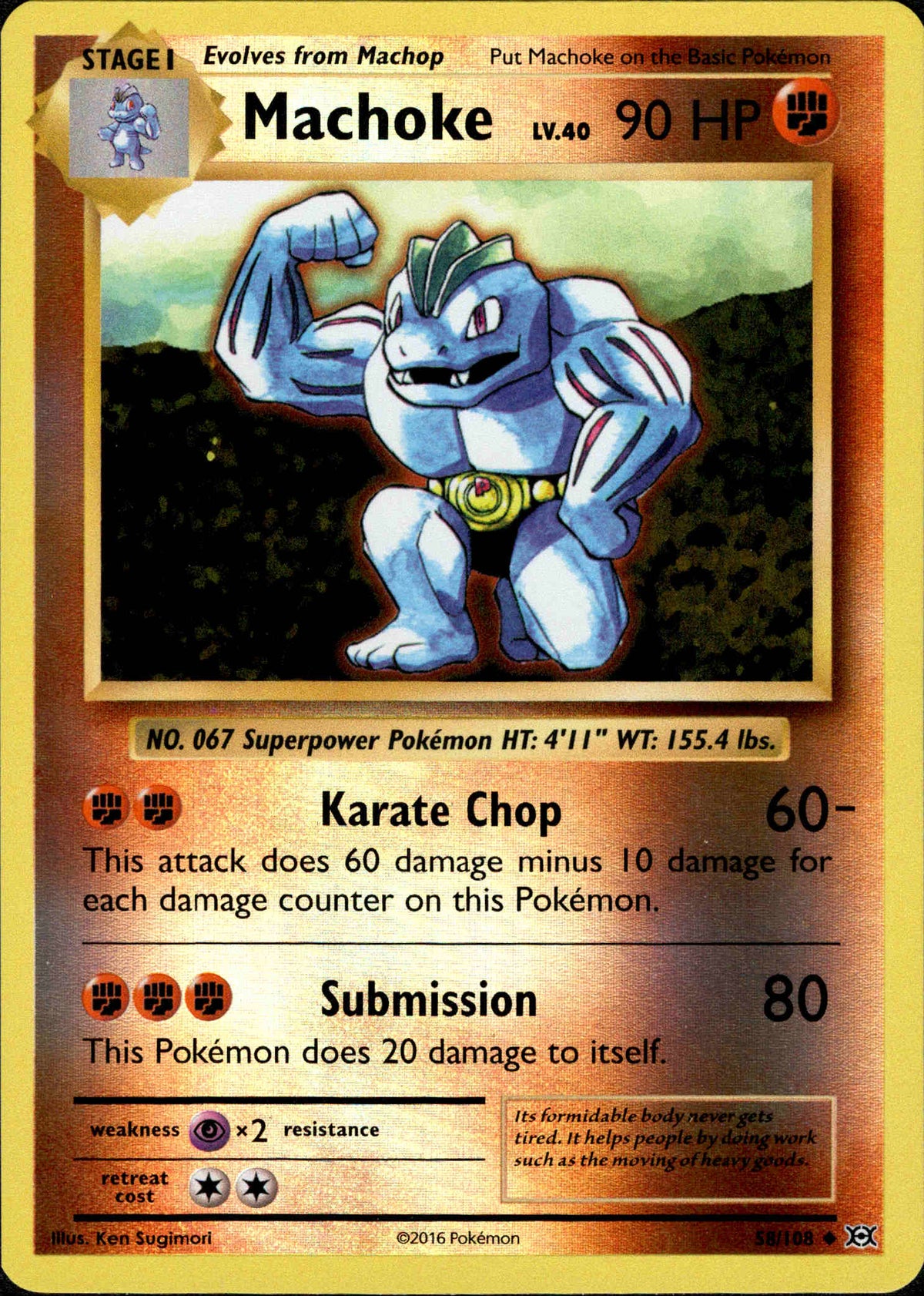 Machoke - 58/108 - Evolutions - Reverse Holo - Card Cavern