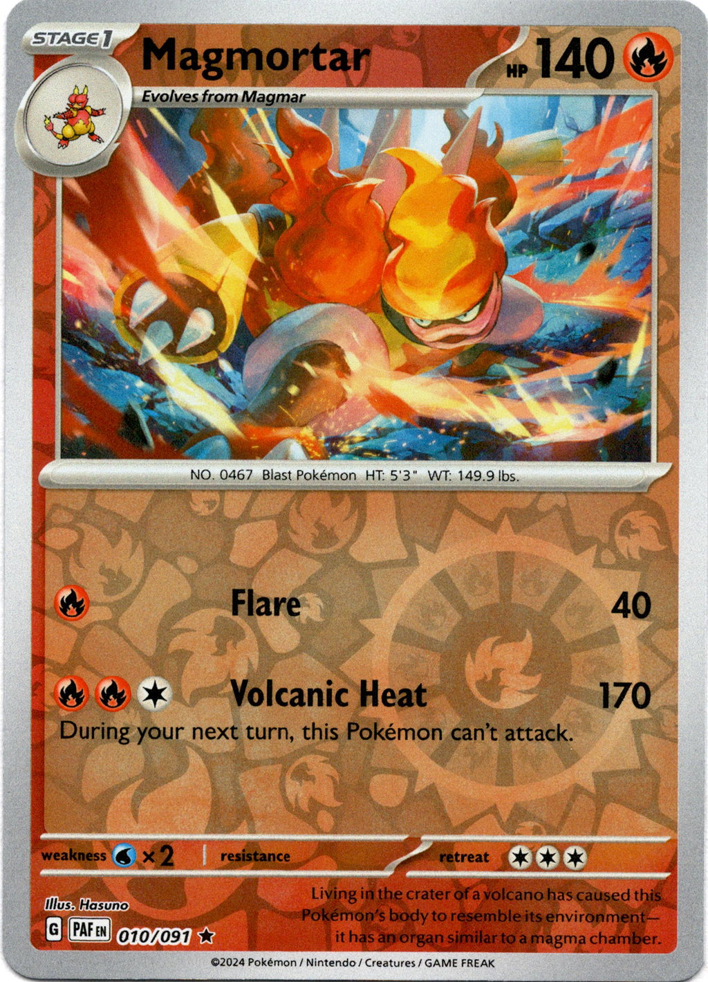 Magmortar - 010/091 - Paldean Fates