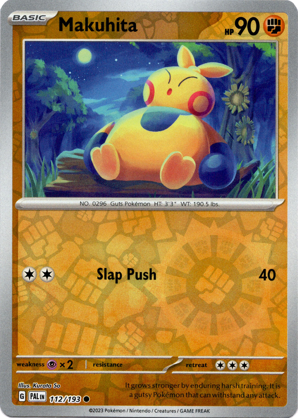 Makuhita - 112/193 - Paldea Evolved - Reverse Holo Card Cavern Trading Cards, LLC Makuhita - 112/193 - Paldea Evolved - Reverse Holo Card Cavern Trading Cards, LLC