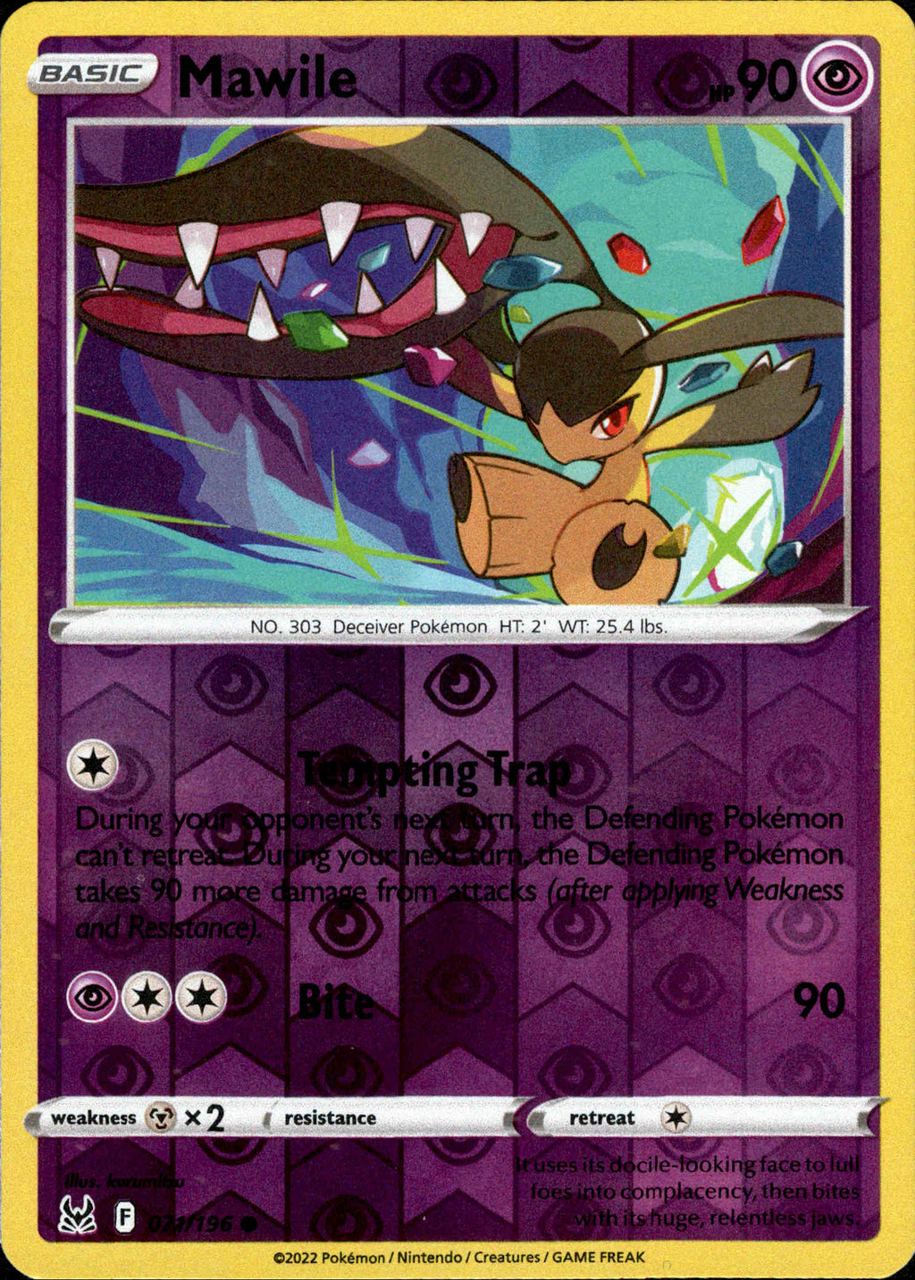 Mawile - 071/196 - Lost Origin - Reverse Holo Card Cavern Trading Cards, LLC Mawile - 071/196 - Lost Origin - Reverse Holo Card Cavern Trading Cards, LLC