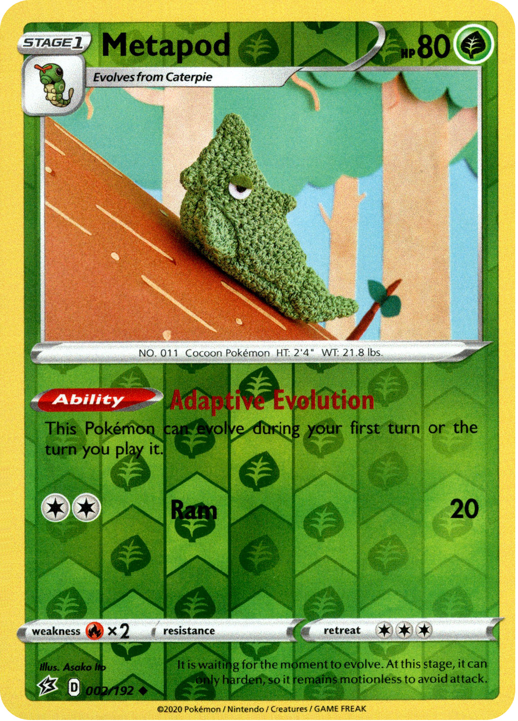 metapod pokemon card Metapod - 2/192 - Rebel Clash