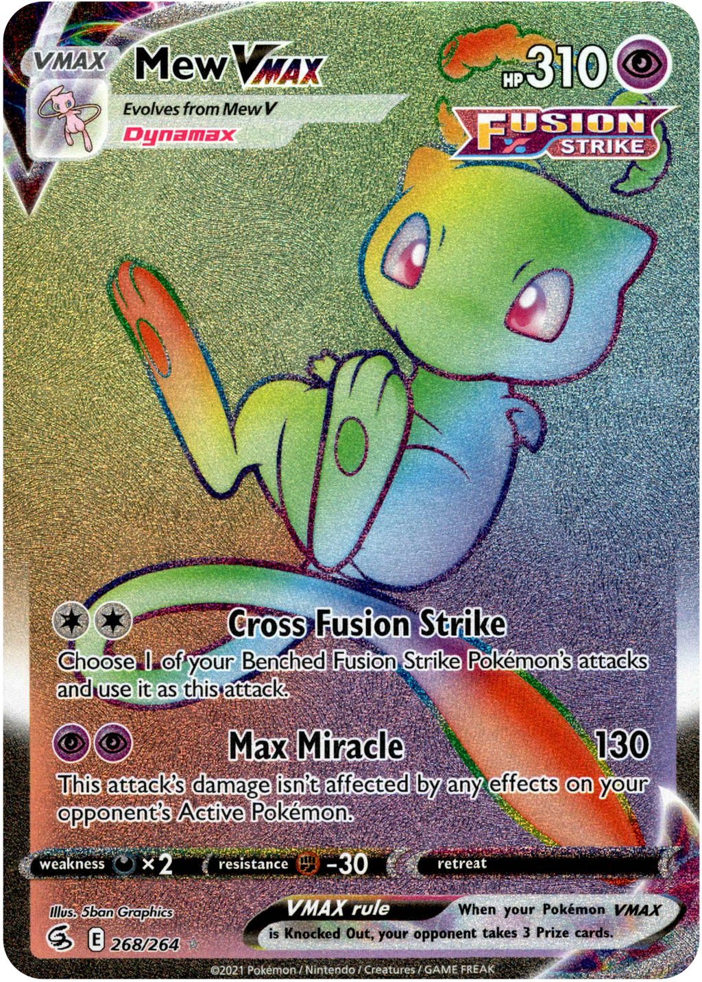 Pokemon - Mew VMax - TG30 - Trainer Gallery - Lost Origin - Full Art -  Black & Gold Holo Foil Card