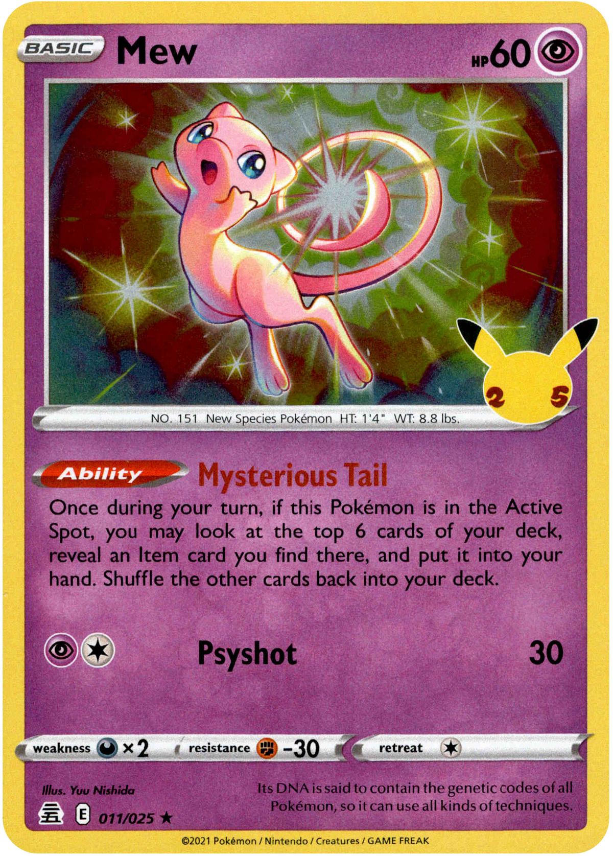 Mew - 011/025 - Celebrations - Holo - Card Cavern
