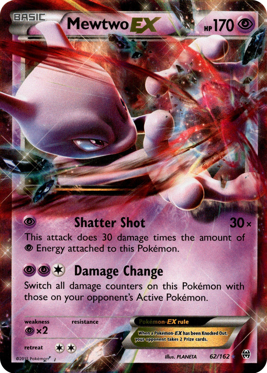 mewtwo ex pokemon card Mewtwo EX - 62/162 - BREAKthrough