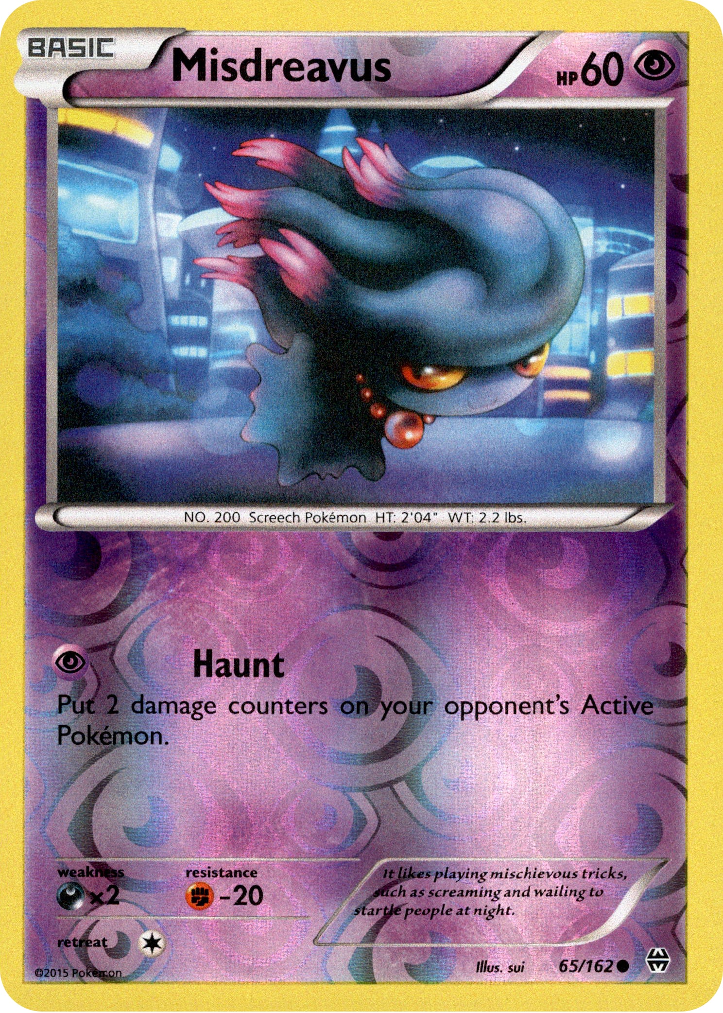 Misdreavus - 65/162 - BREAKthrough - Reverse Holo - Card Cavern