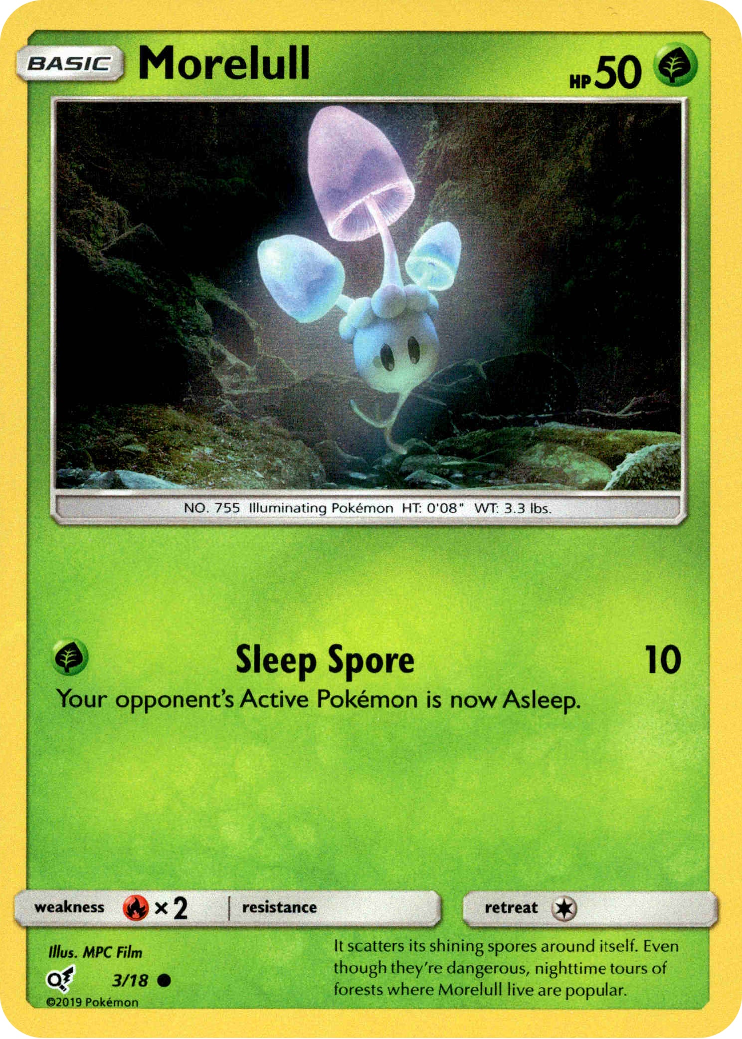 Morelull - 3/18 - Detective Pikachu - Holo - Card Cavern