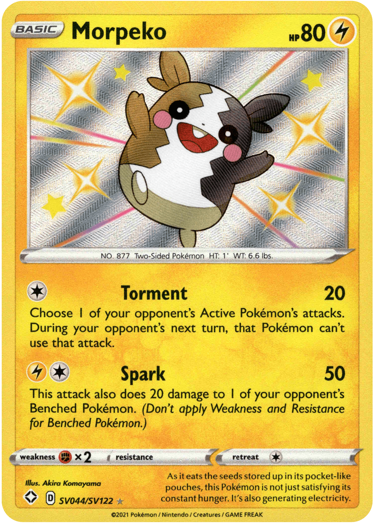 Morpeko - SV044/SV122 - Shining Fates - Holo - Card Cavern