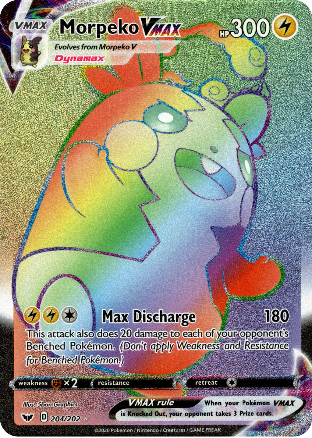 Morpeko VMAX Hyper Rare - 204/202 - Sword & Shield - Holo Morpeko VMAX Hyper Rare - 204/202 - Sword & Shield - Holo