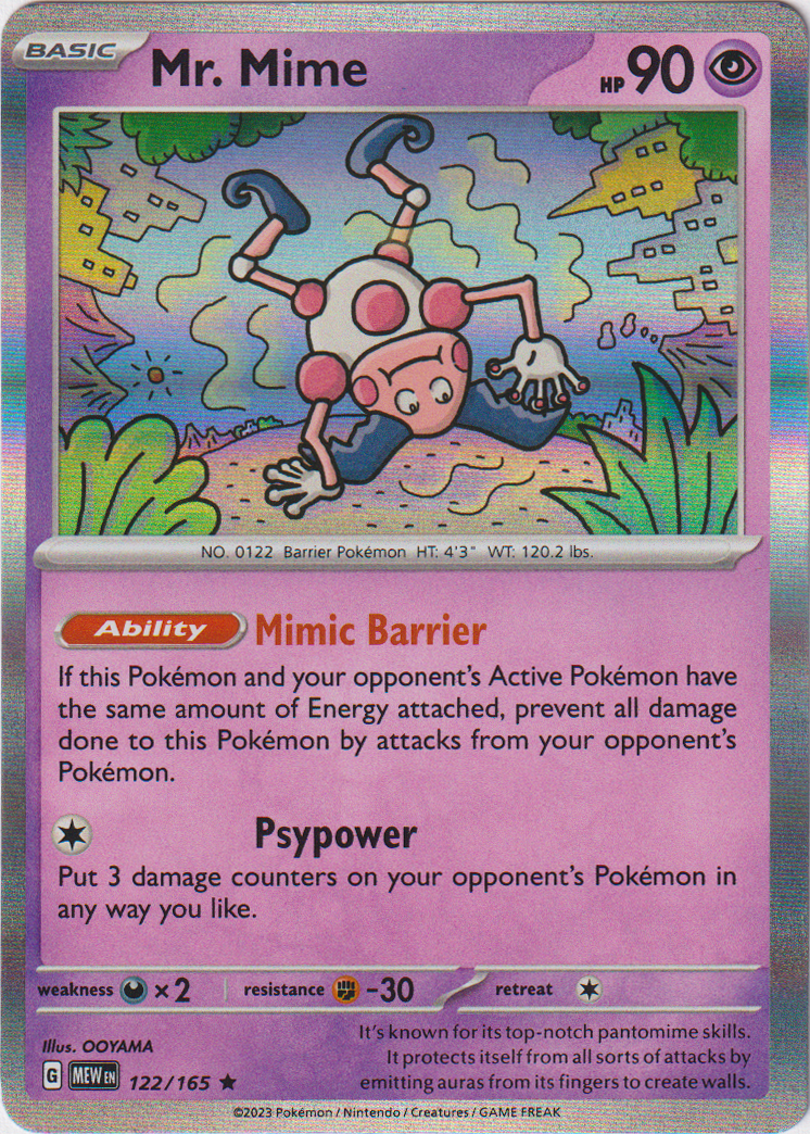 Carta Pokémon - Mr. Mime 122/165 - 151 - Copag Escala Miniaturas by Mão na  Roda 4x4