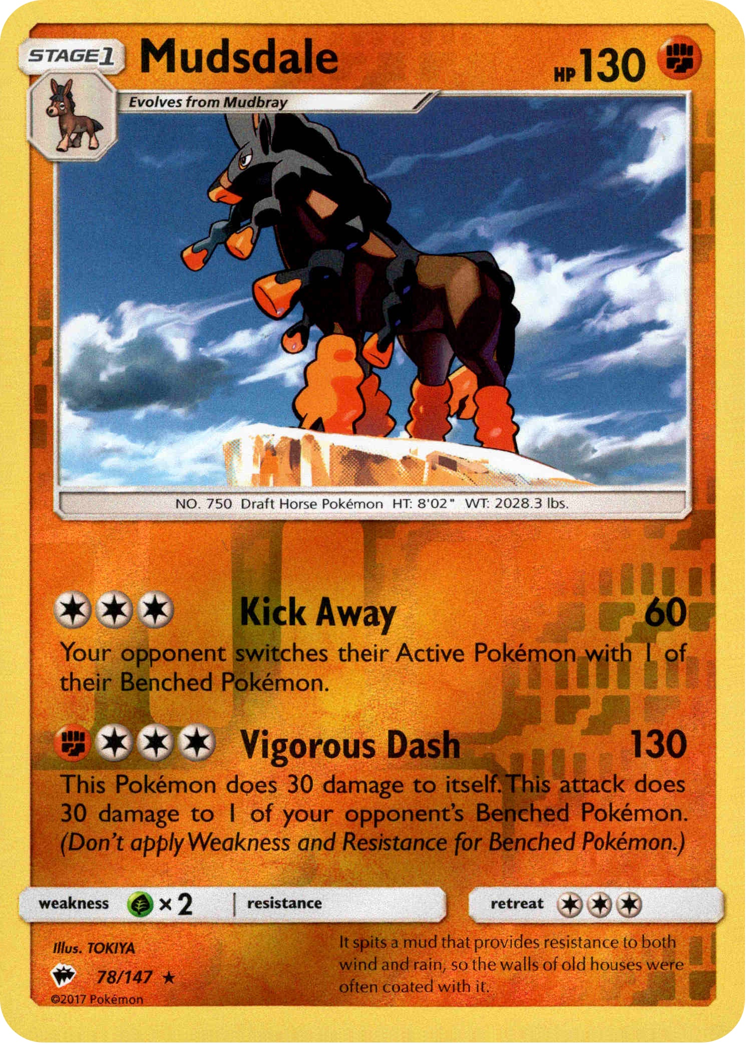 Mudsdale - 78/147 - Burning Shadows - Reverse Holo - Card Cavern