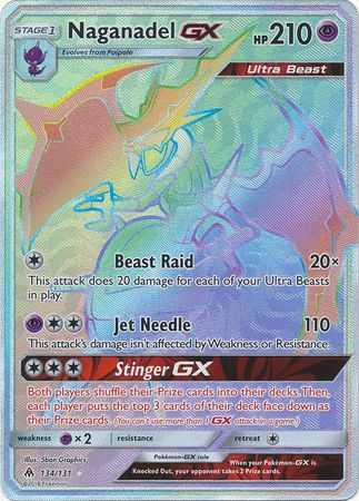 Naganadel GX Hyper Rare - 134/131 - Forbidden Light - Holo - Card Cavern