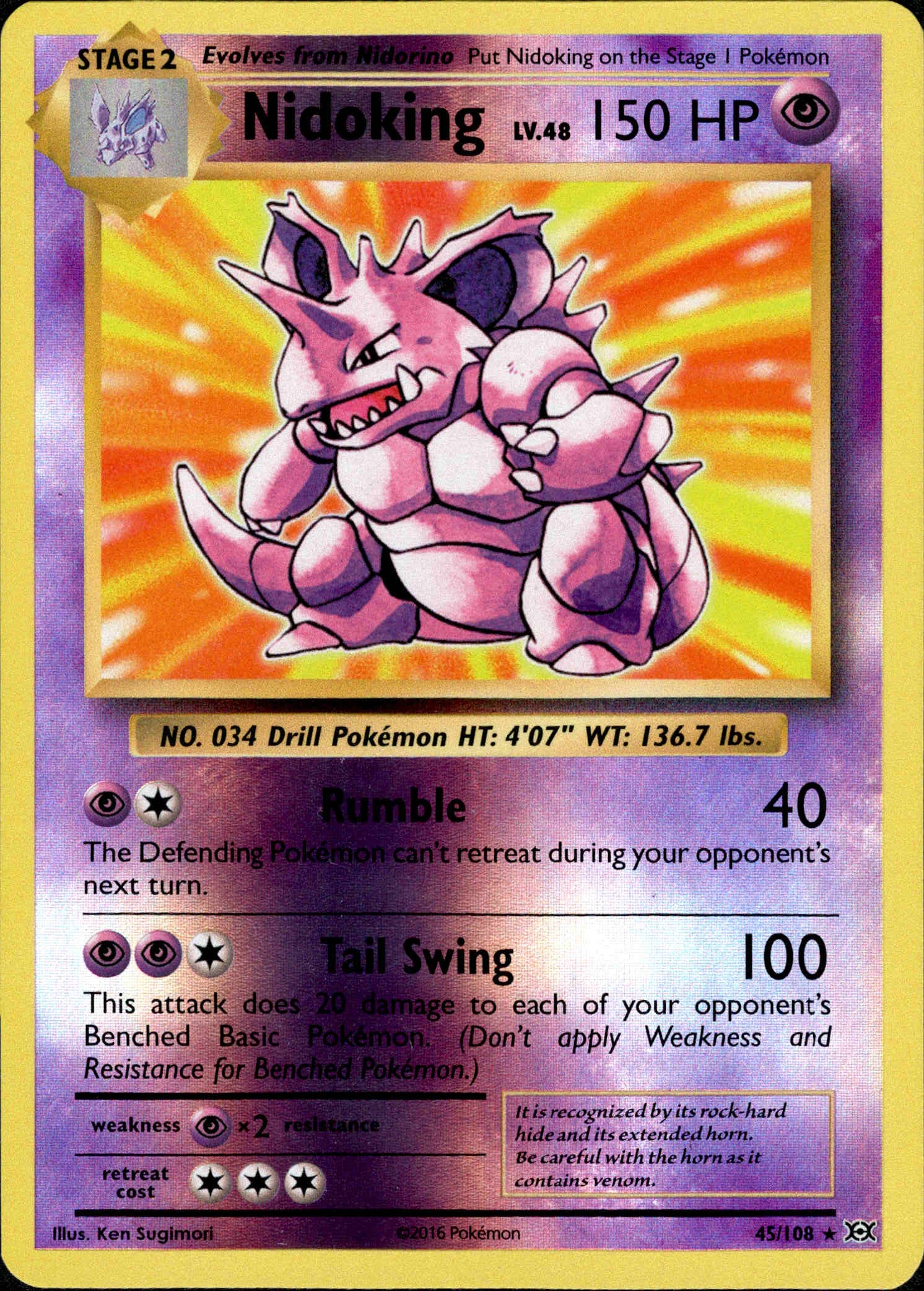 Nidoking - 45/108 - Evolutions - Reverse Holo - Card Cavern