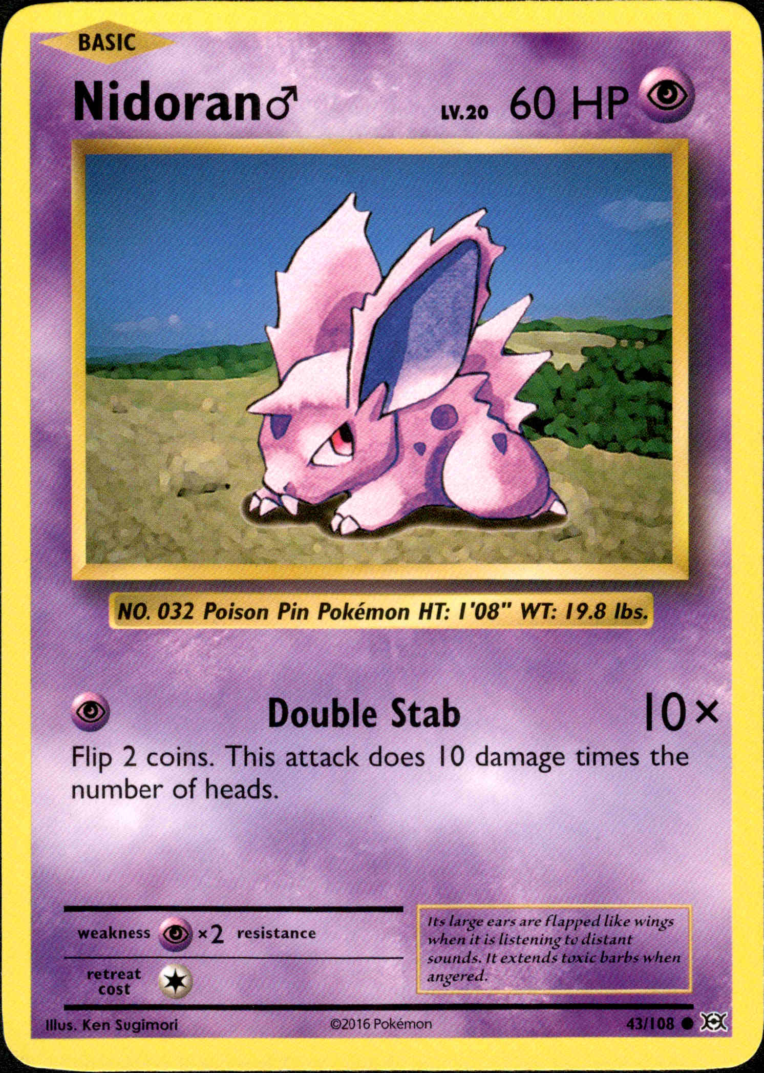Nidoran♂ - 43/108 - Evolutions - Card Cavern