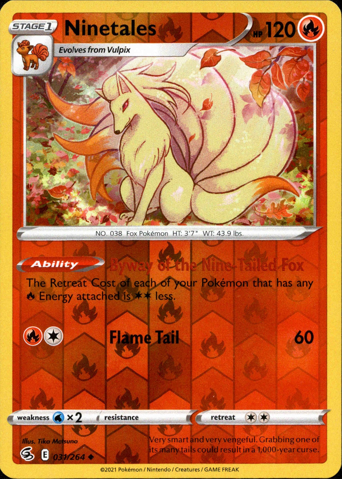 Ninetales - 031/264 - Fusion Strike - Reverse Holo - Card Cavern