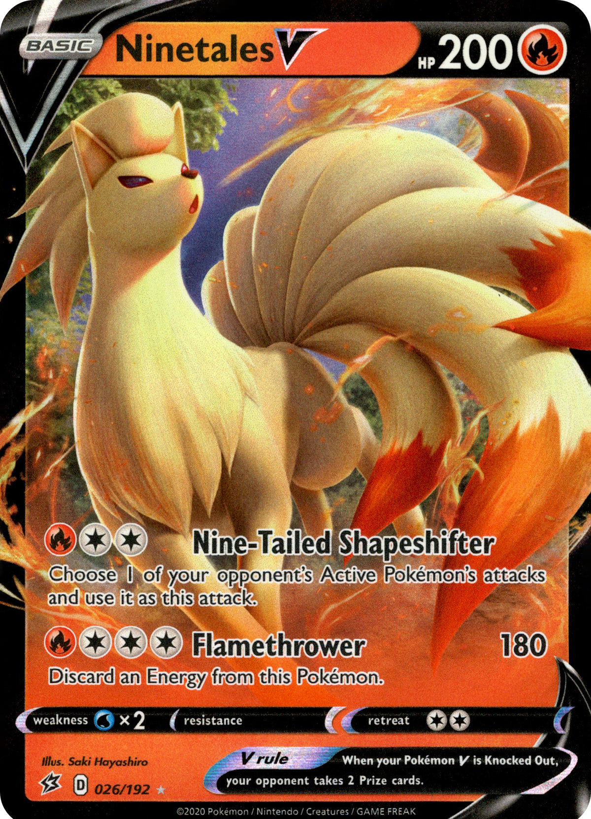 Ninetales V - 26/192 - Rebel Clash - Holo - Card Cavern