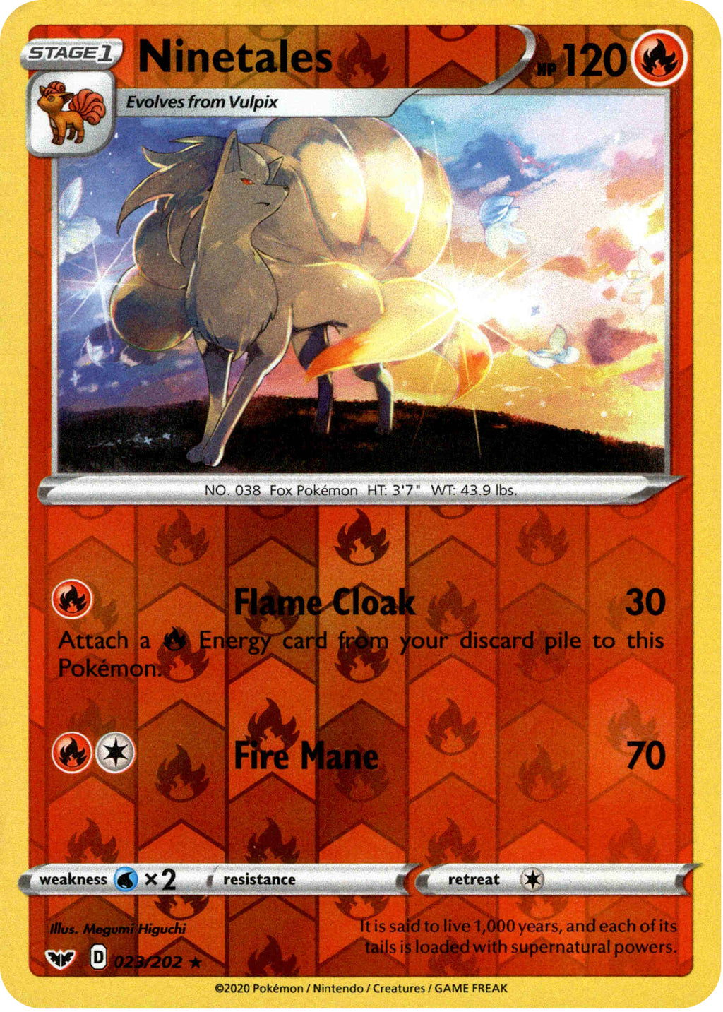 Ninetales - 23/202 - Sword & Shield - Reverse Holo  Card Cavern Trading  Cards, LLC