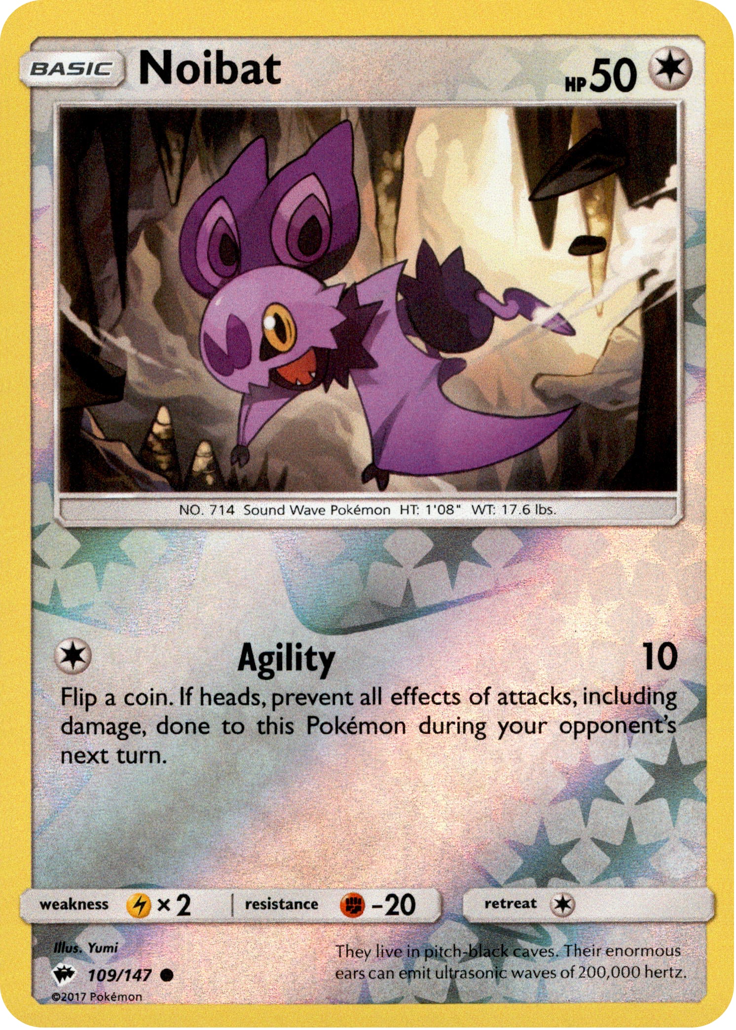 Noibat - 109/147 - Burning Shadows - Reverse Holo - Card Cavern