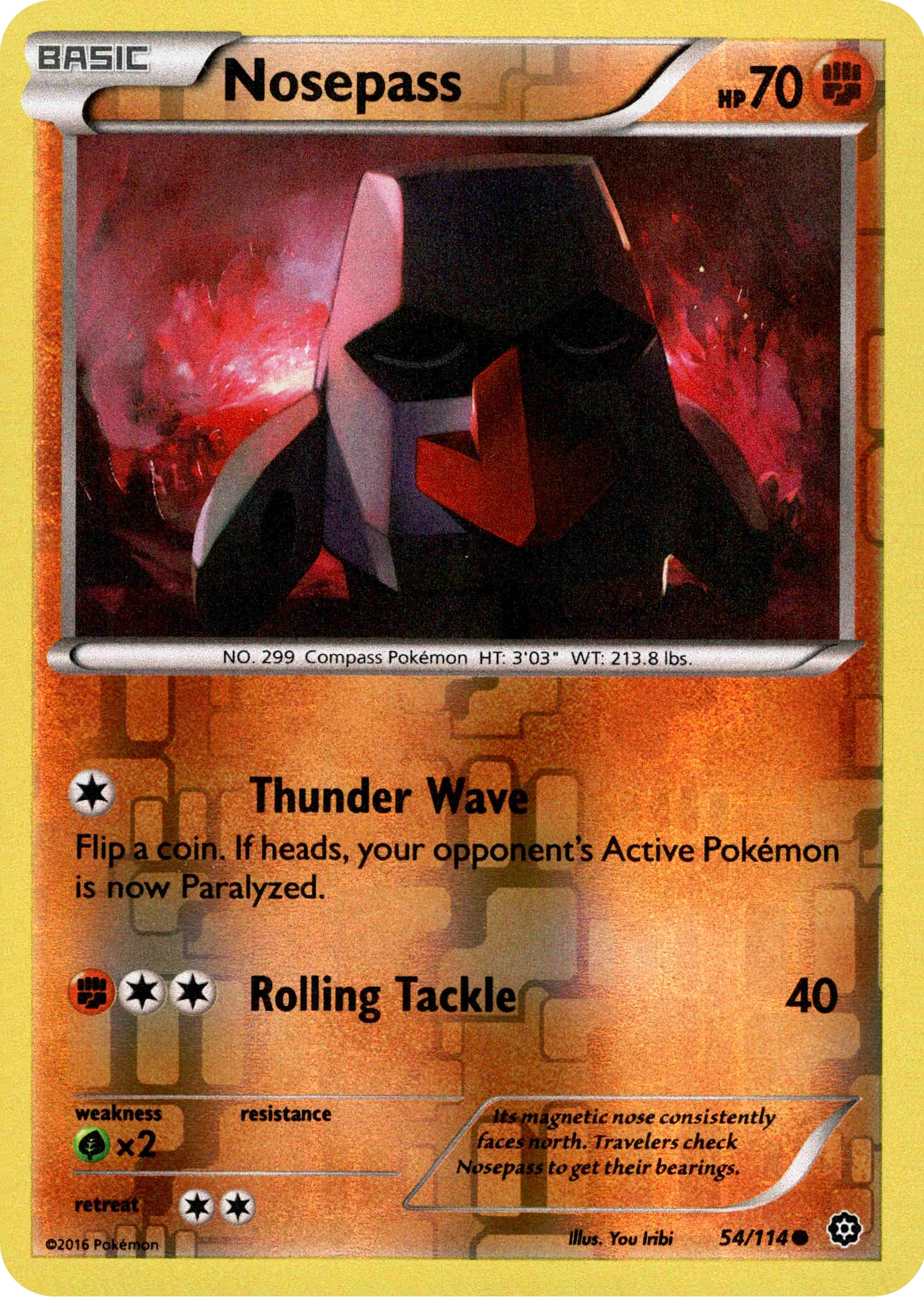 Nosepass - 54/114 - Steam Siege - Reverse Holo - Card Cavern