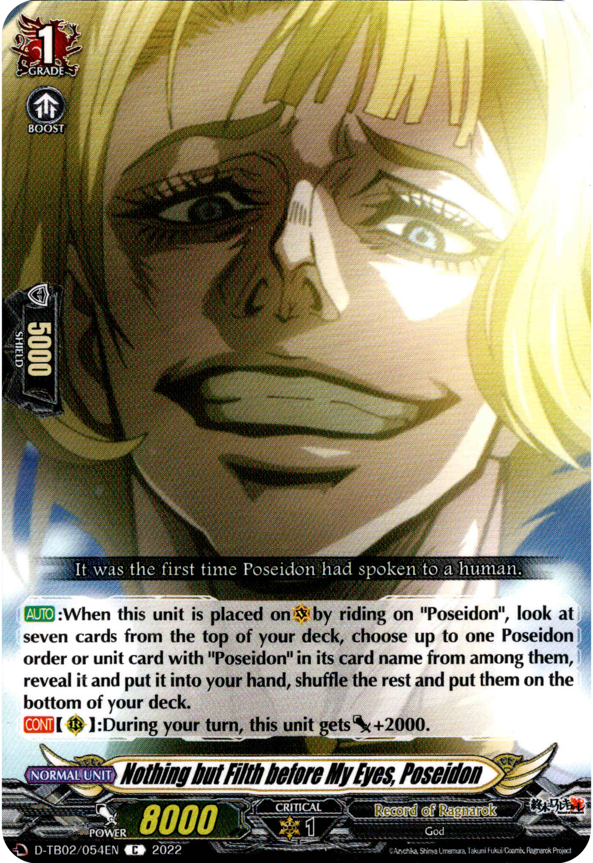 Nothing but Filth before My Eyes, Poseidon - D-TB02/054EN - Record of Ragnarok - Card Cavern