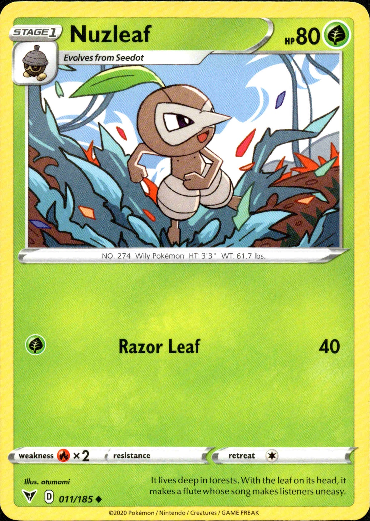 Nuzleaf - 011/185 - Vivid Voltage - Card Cavern