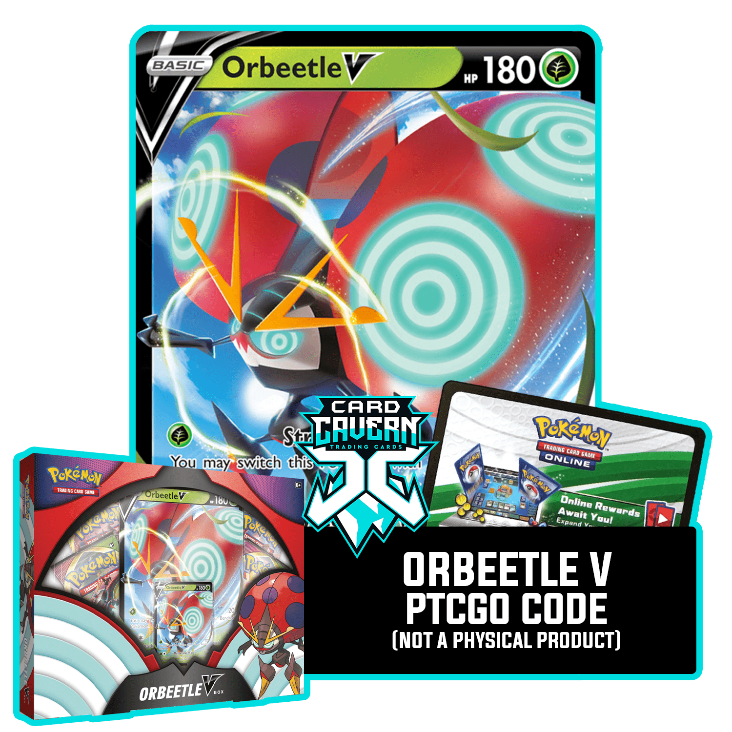Orbeetle V SWSH078 PTCGO Code - Card Cavern