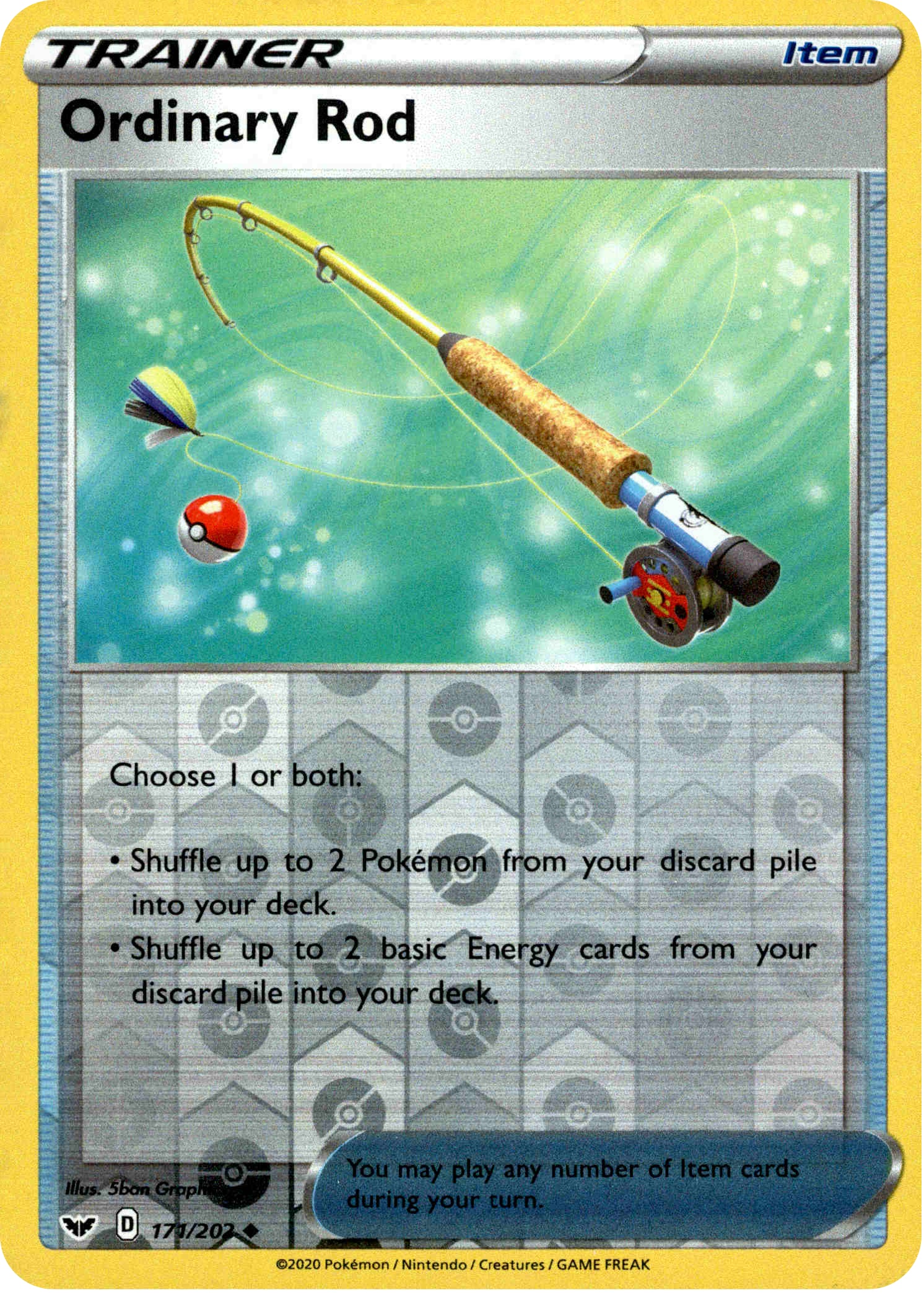 Ordinary Rod - 171/202 - Sword & Shield - Reverse Holo - Card Cavern