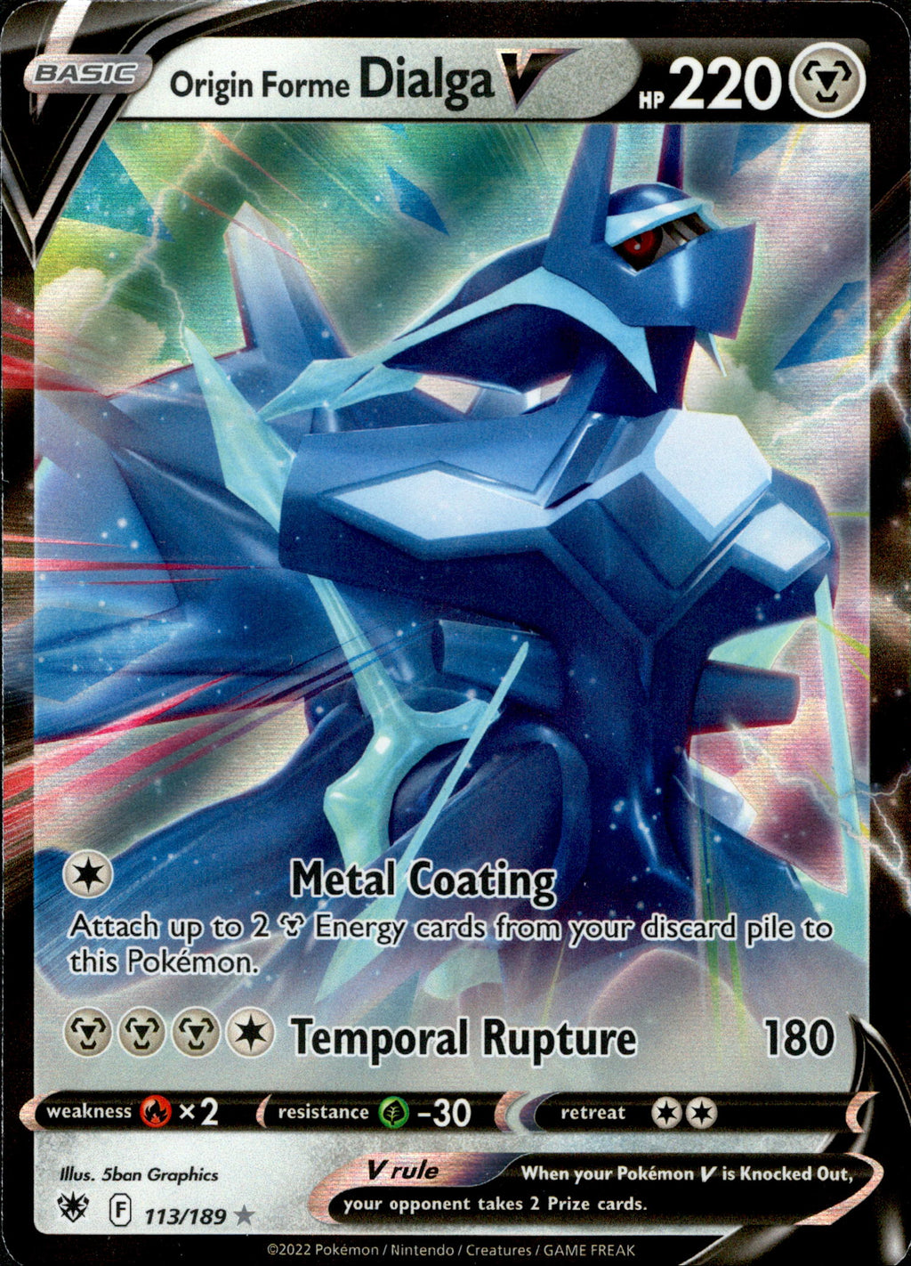Origin Forme Dialga V - 113/189 - Astral Radiance – Card Cavern Trading ...