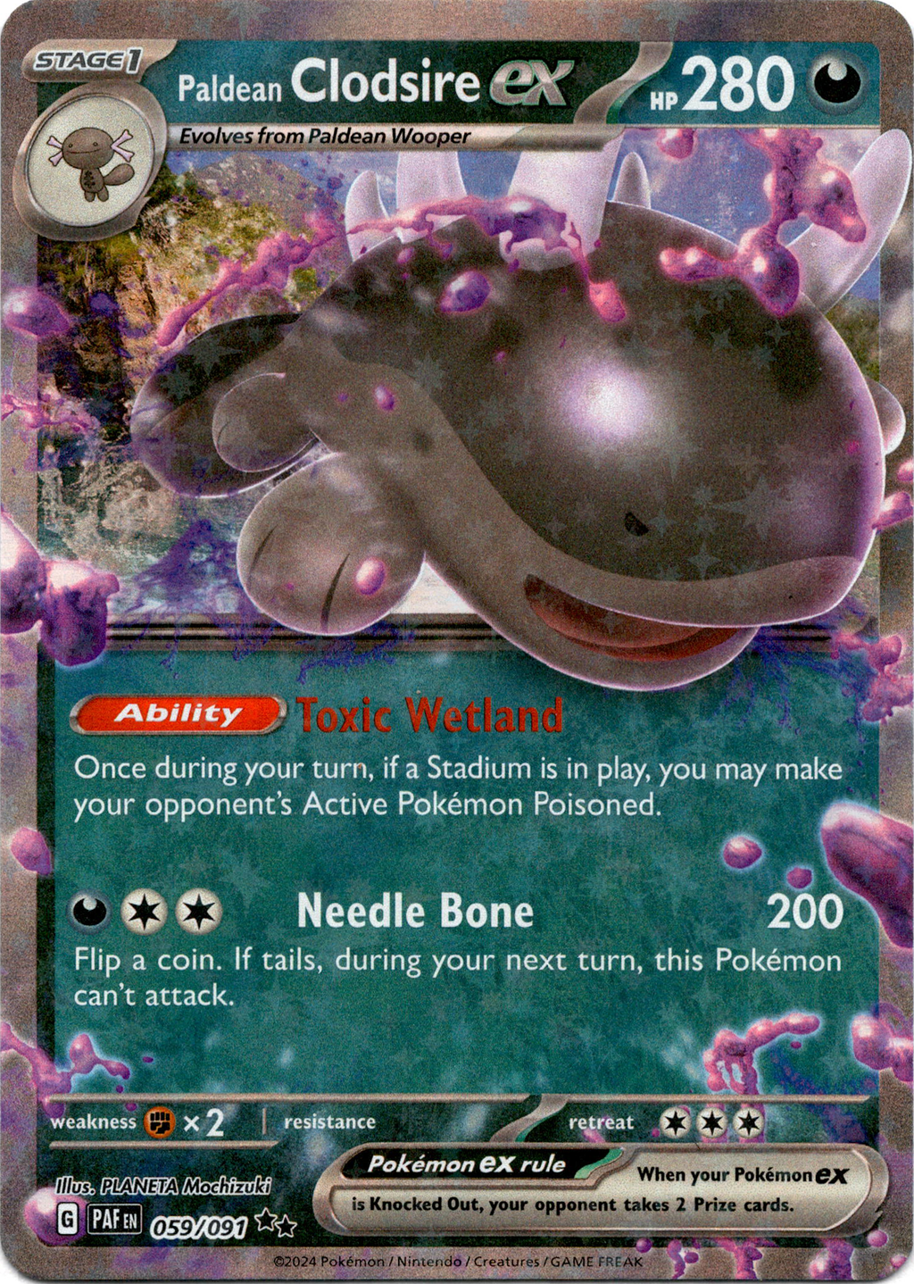 clodsire pokemon cards Paldean Clodsire ex Full Art Rare Paldea Evolved 244/193, NM Pokemon C main image 1