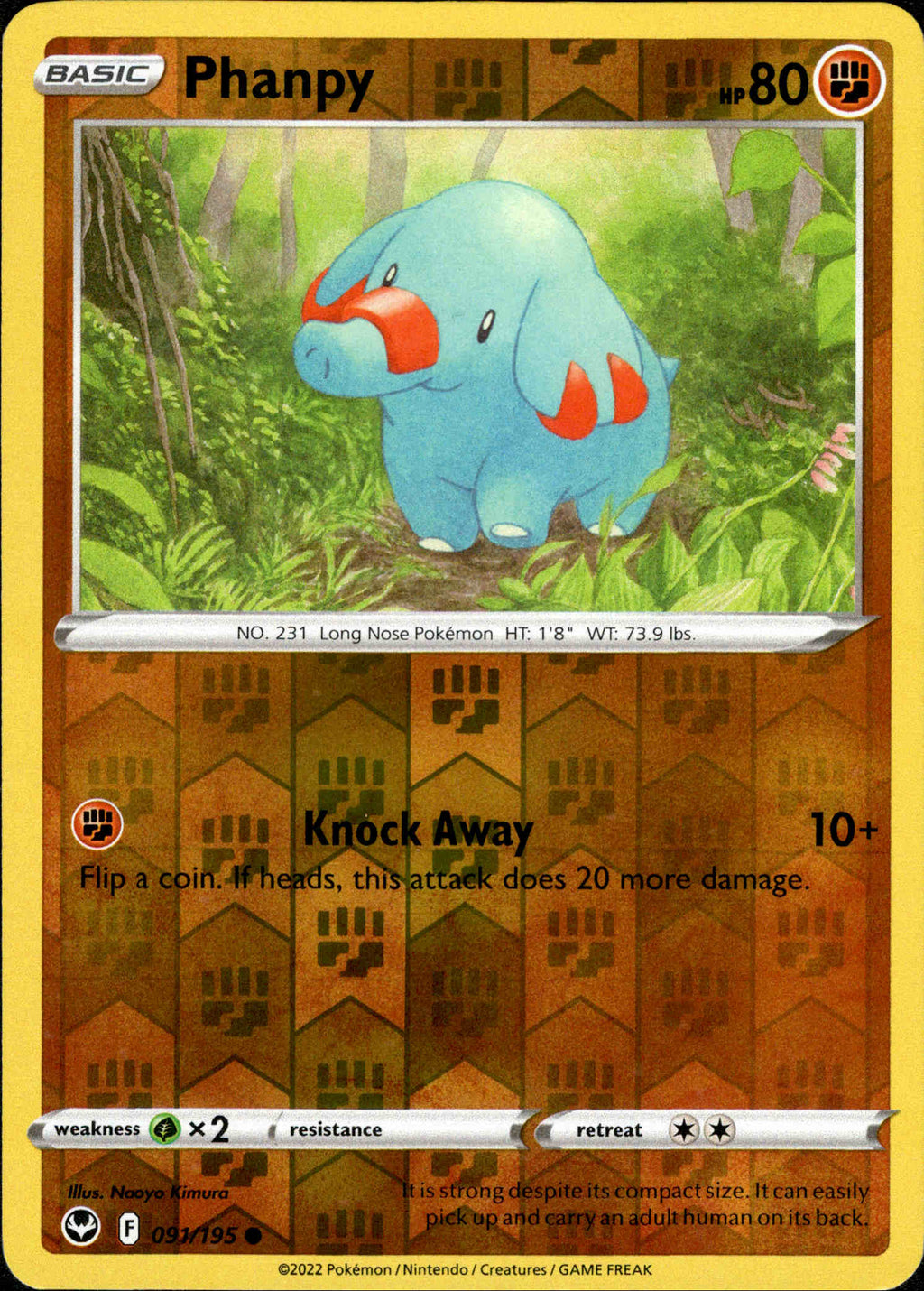 Phanpy - 091/195 - Silver Tempest - Reverse Holo Card Cavern Trading Cards, LLC Phanpy - 091/195 - Silver Tempest - Reverse Holo Card Cavern Trading Cards, LLC