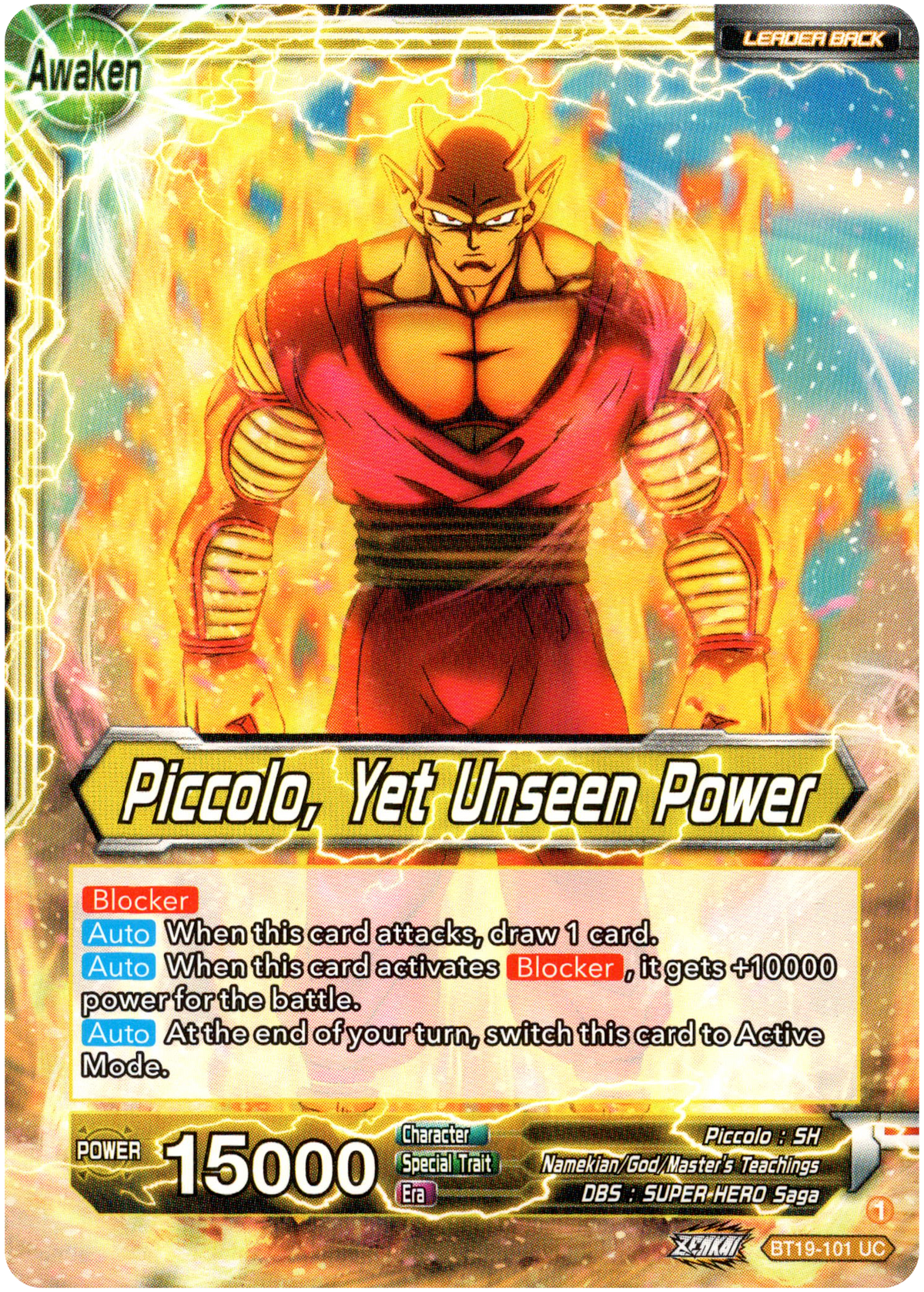 Piccolo // Piccolo, Yet Unseen Power - BT19-101 - Fighter's Ambition - Card Cavern