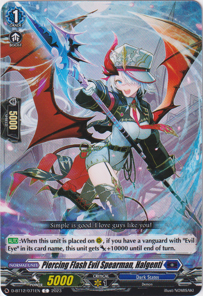 Piercing Flash Evil Spearman, Halgenti - D-BT12/071EN - Evenfall Onslaught - Card Cavern