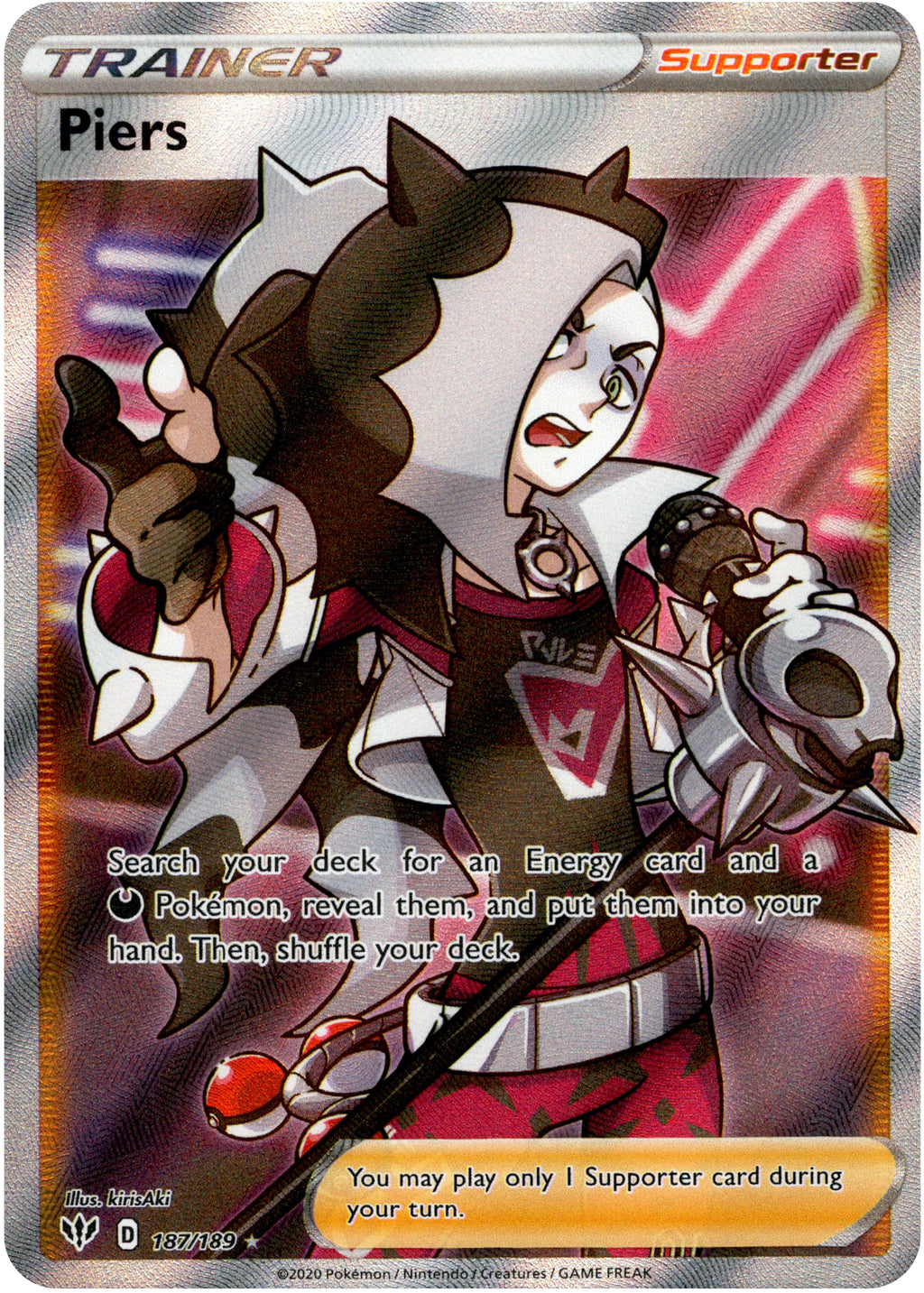 Piers Full Art 187/189 Darkness Ablaze Card Cavern Trading Cards, LLC