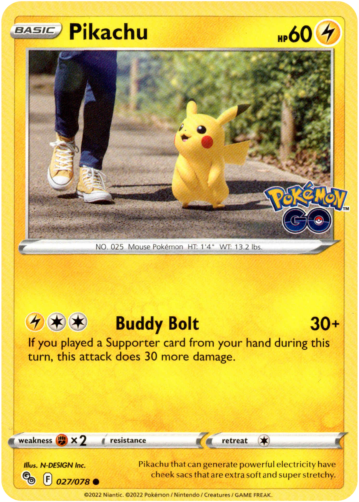 Pikachu - 027/078 - Pokemon Go - Card Cavern