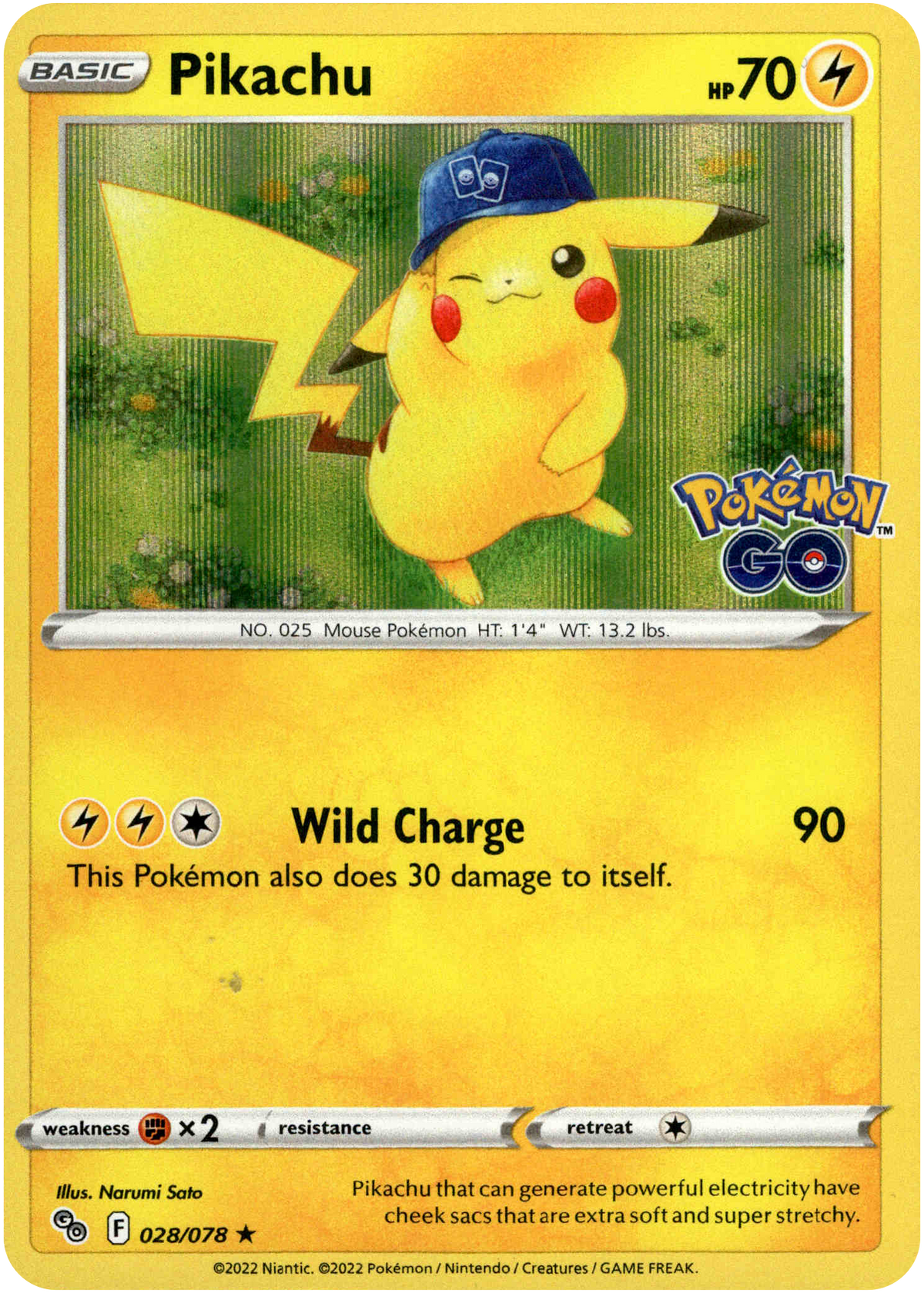 Pikachu - 028/078 - Pokemon Go - Holo - Card Cavern