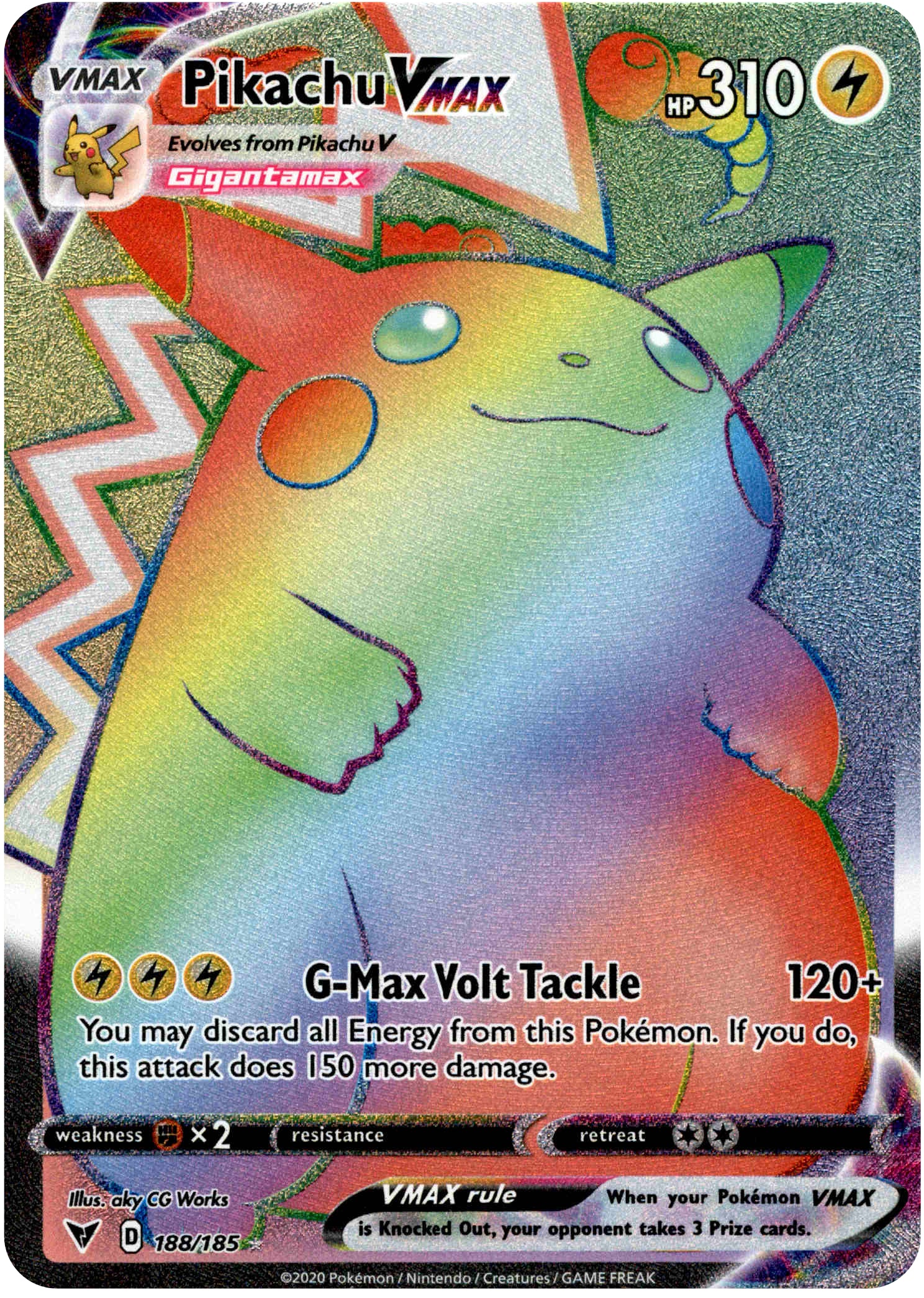 Pikachu VMAX Hyper Rare - 188/185 - Vivid Voltage - Holo - Card Cavern