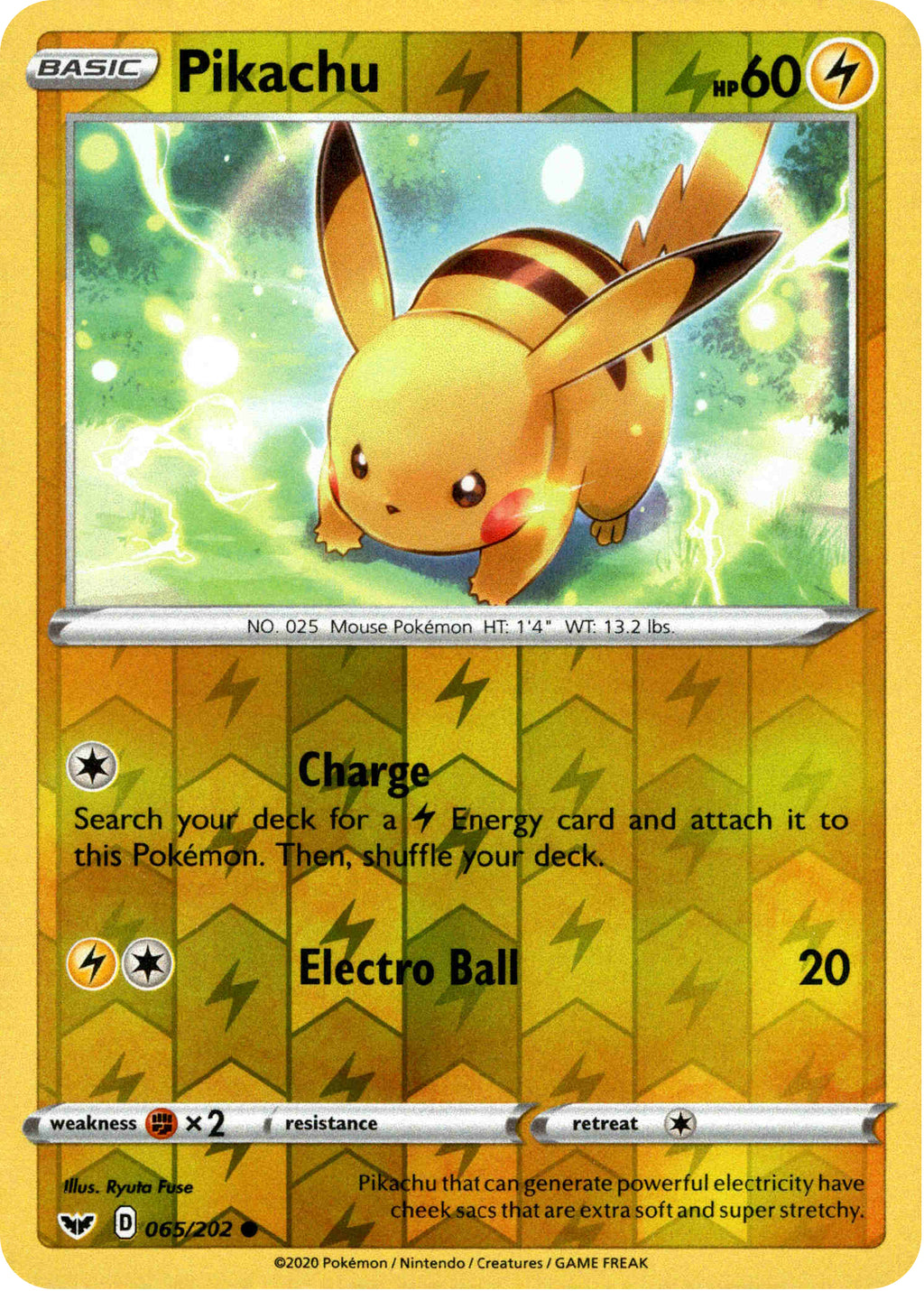 holographic pikachu pokemon card Pikachu - 65/202 - Sword & Shield