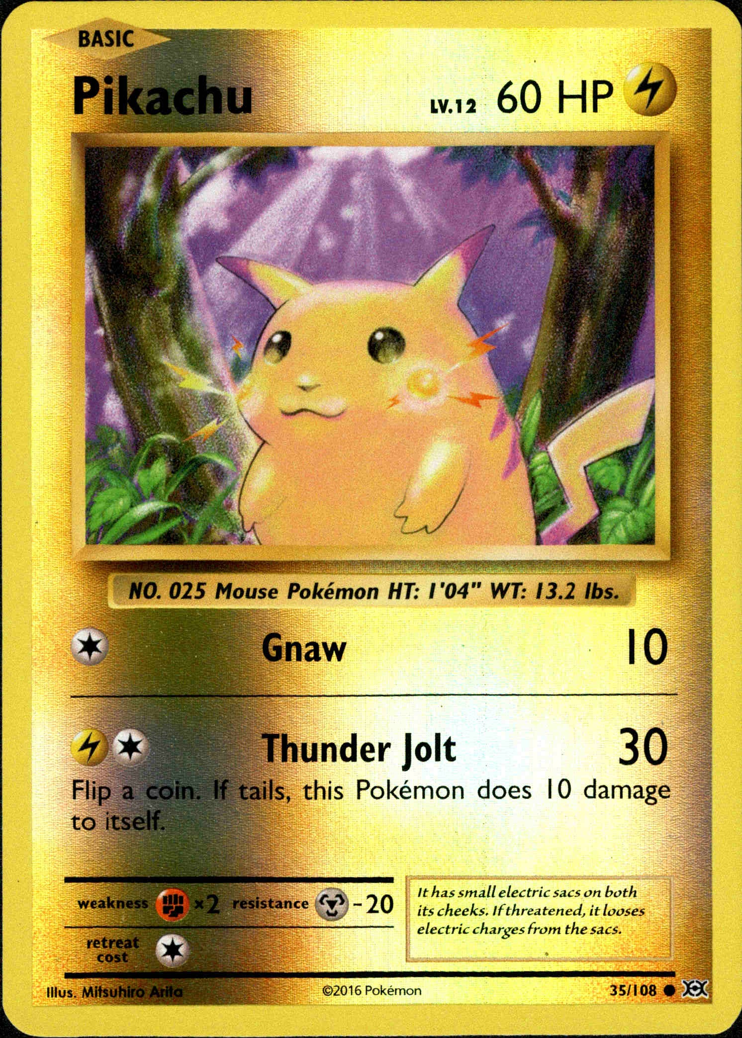 Pikachu - 35/108 - Evolutions - Reverse Holo - Card Cavern