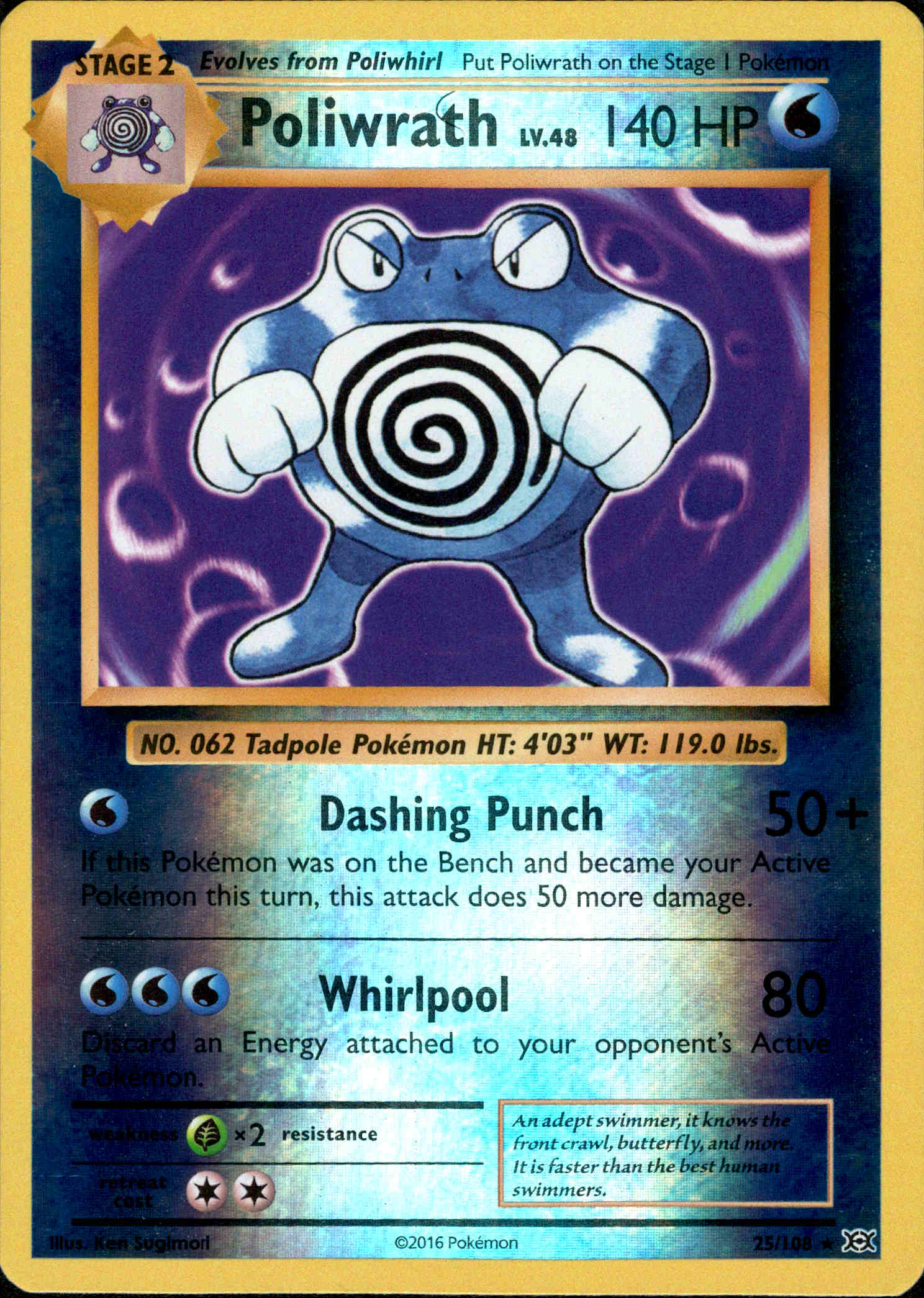 Poliwrath - 25/108 - Evolutions - Reverse Holo - Card Cavern
