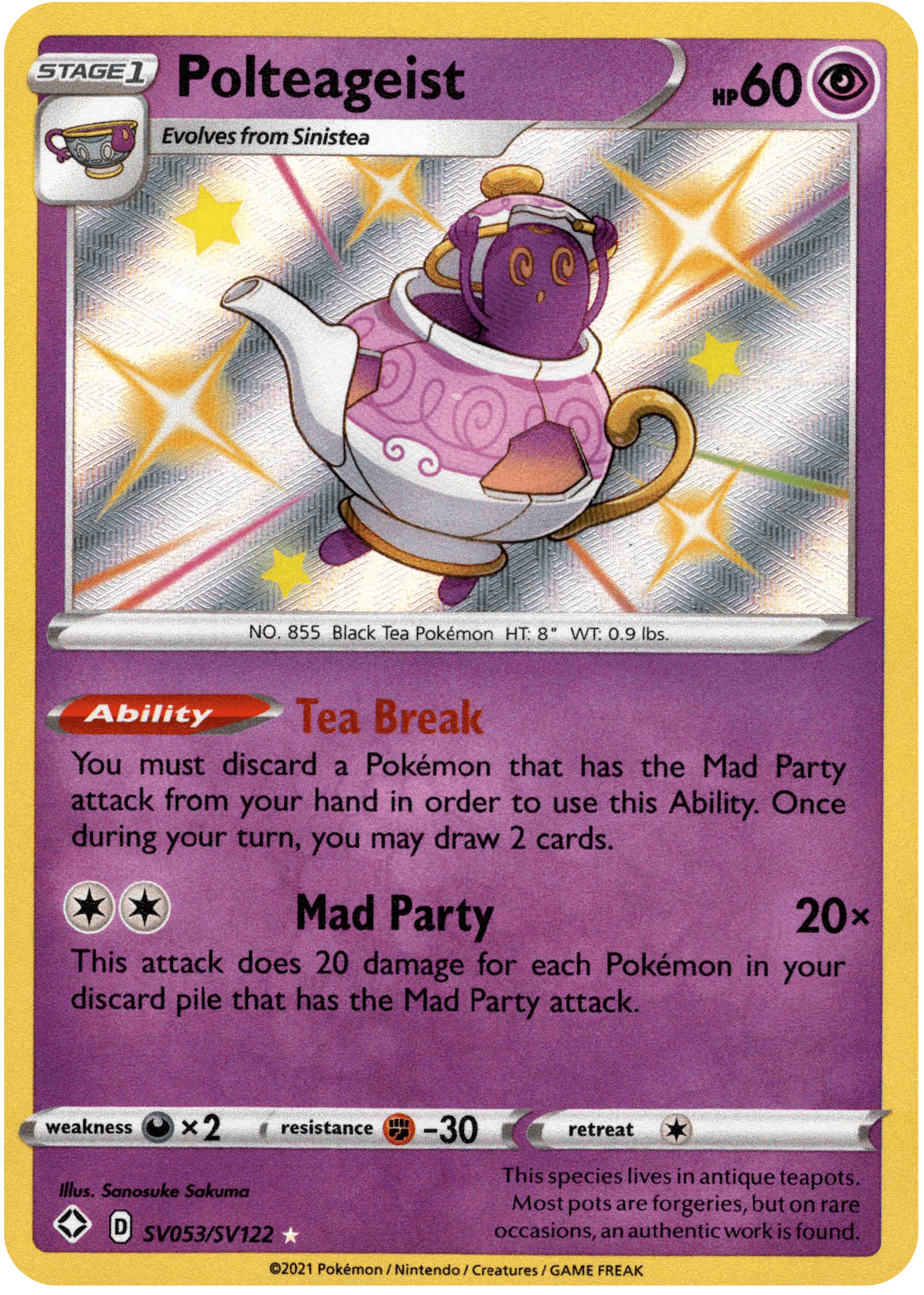 Polteageist - SV053/SV122 - Shining Fates - Holo - Card Cavern