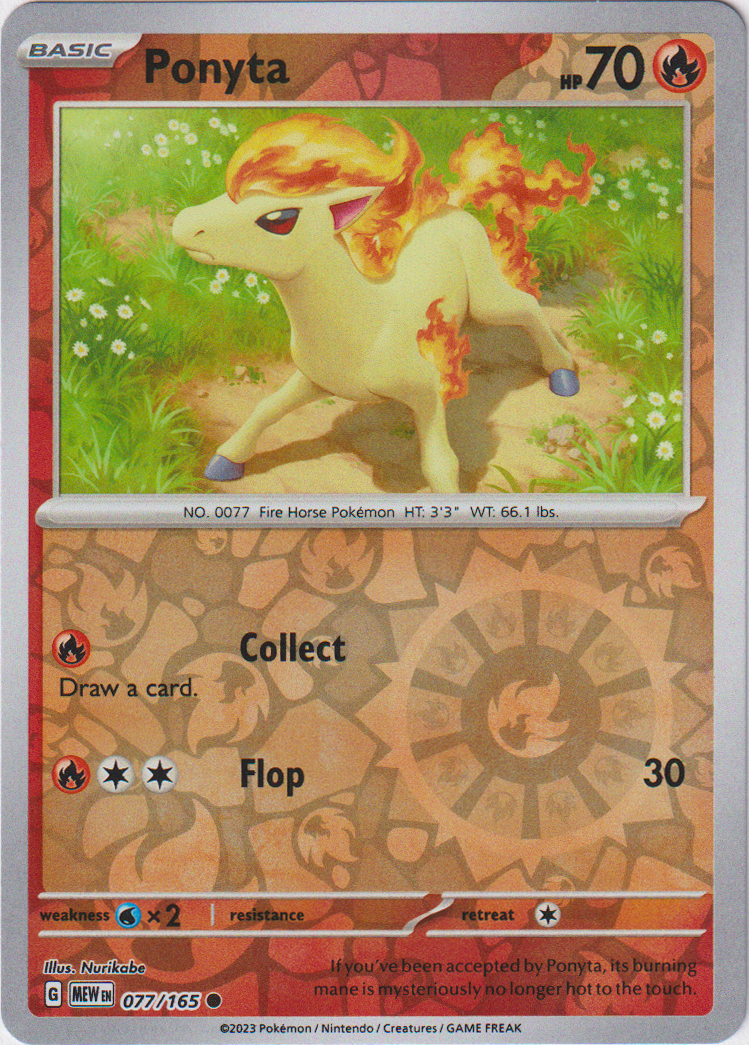 Ponyta - 077/165 - Scarlet & Violet 151 - Reverse Holo - Card Cavern